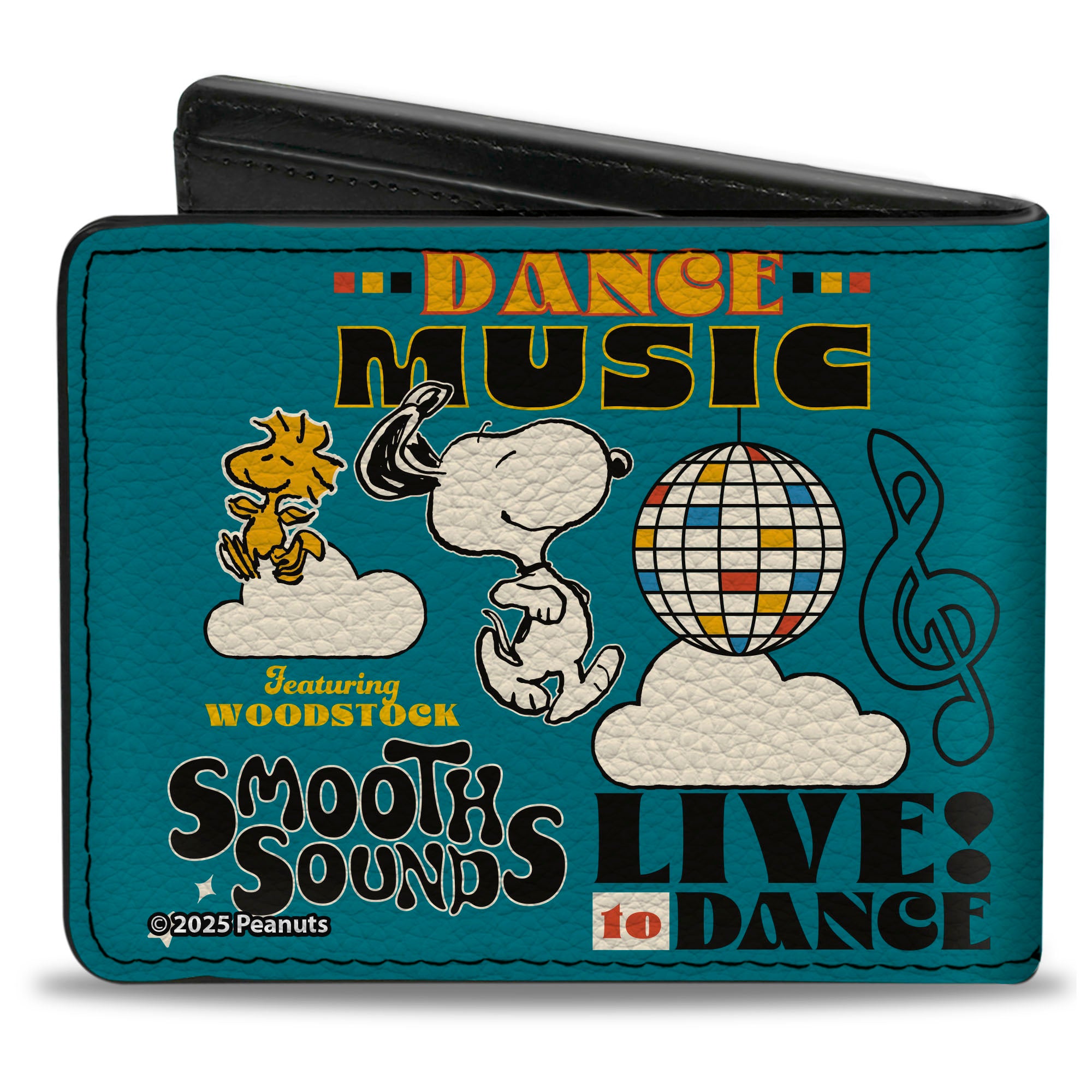Bi-Fold Wallet - Peanuts Gang DANCE MUSIC Poses and Quotes Blue/Multi Color Bi-Fold Wallets Peanuts
