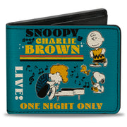 Bi-Fold Wallet - Peanuts Gang DANCE MUSIC Poses and Quotes Blue/Multi Color Bi-Fold Wallets Peanuts