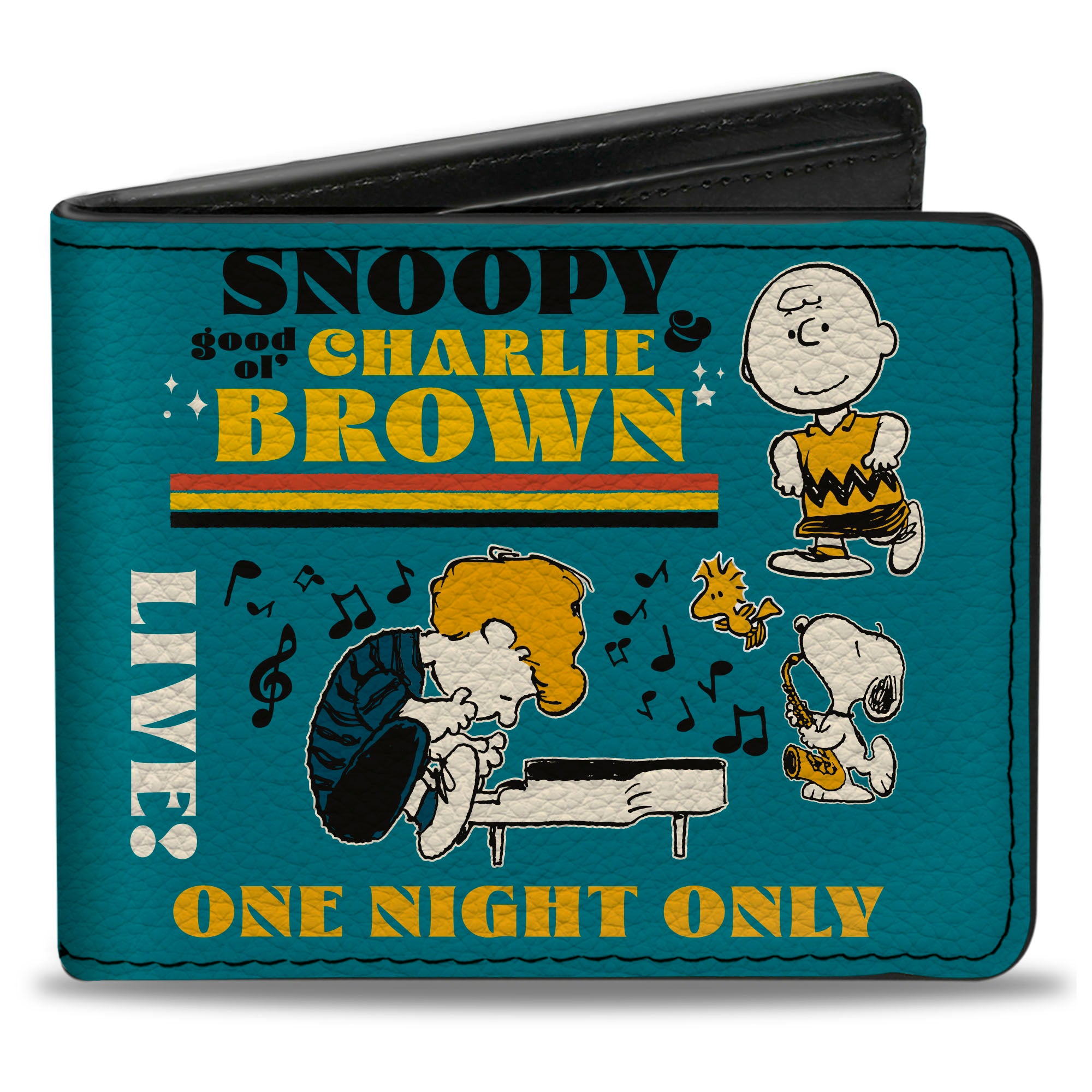 Bi-Fold Wallet - Peanuts Gang DANCE MUSIC Poses and Quotes Blue/Multi Color Bi-Fold Wallets Peanuts