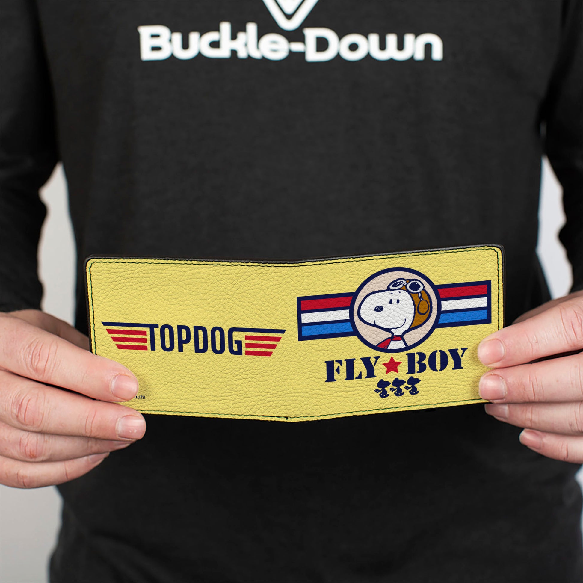 Bi-Fold Wallet - Peanuts Snoopy FLY BOY TOP DOG Flying Ace Yellow/Blue/Red Bi-Fold Wallets Peanuts