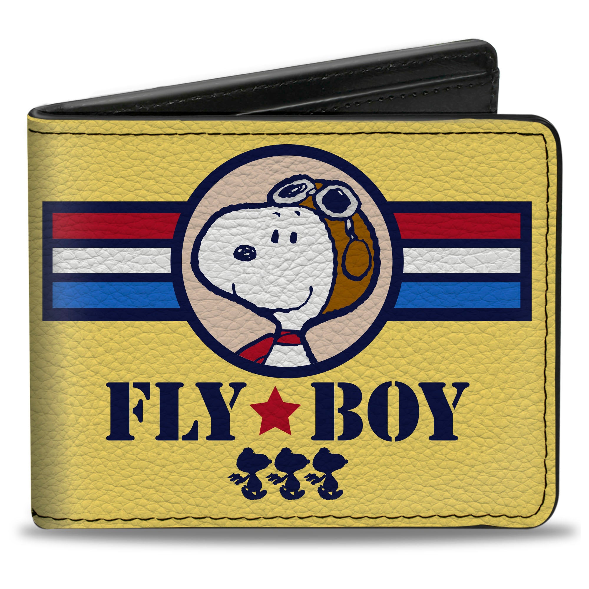 Bi-Fold Wallet - Peanuts Snoopy FLY BOY TOP DOG Flying Ace Yellow/Blue/Red Bi-Fold Wallets Peanuts