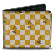 Bi-Fold Wallet - Peanuts Woodstock Pose Checker Yellow/White Bi-Fold Wallets Peanuts