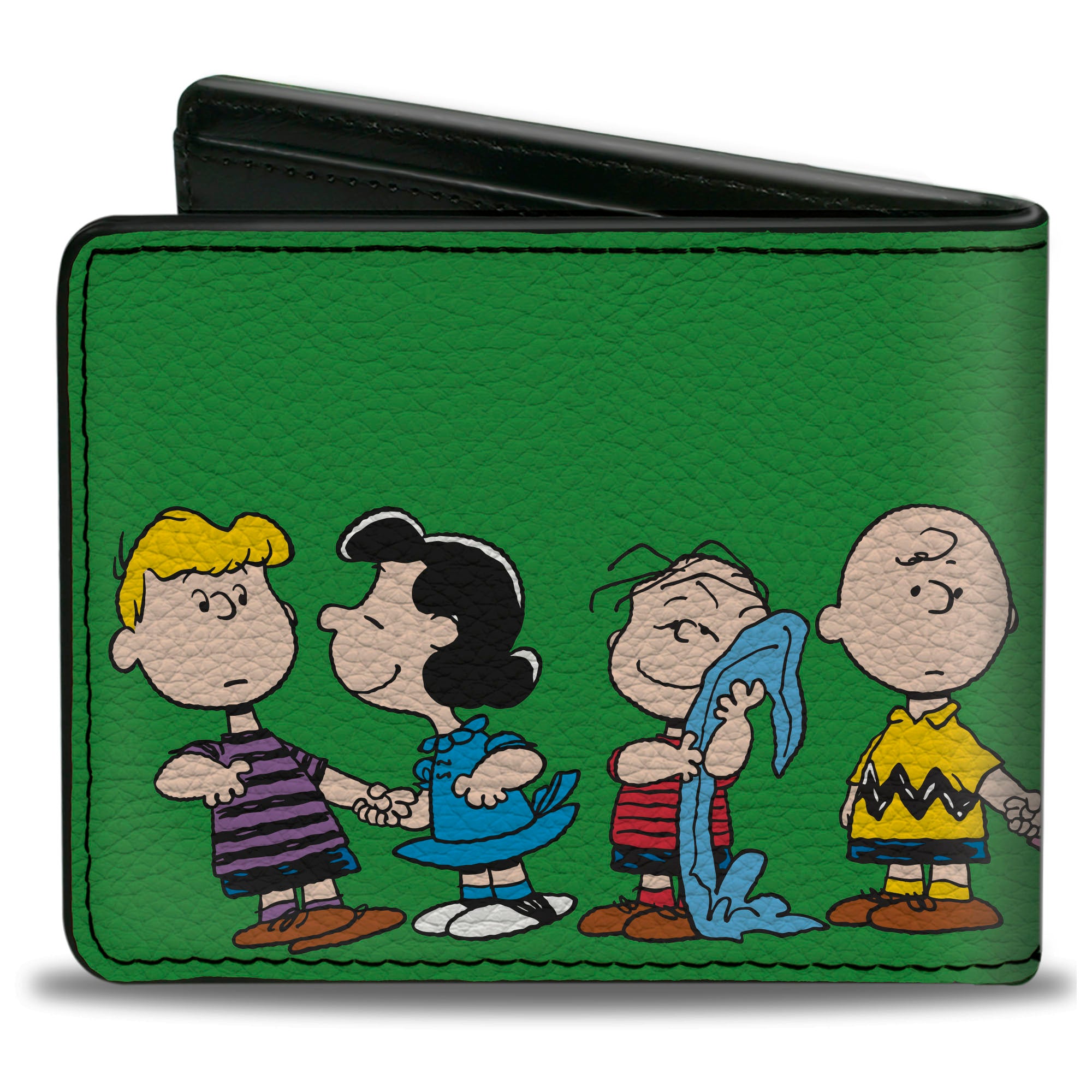 Bi-Fold Wallet - Peanuts Gang Group Pose Green Bi-Fold Wallets Peanuts