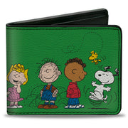 Bi-Fold Wallet - Peanuts Gang Group Pose Green Bi-Fold Wallets Peanuts