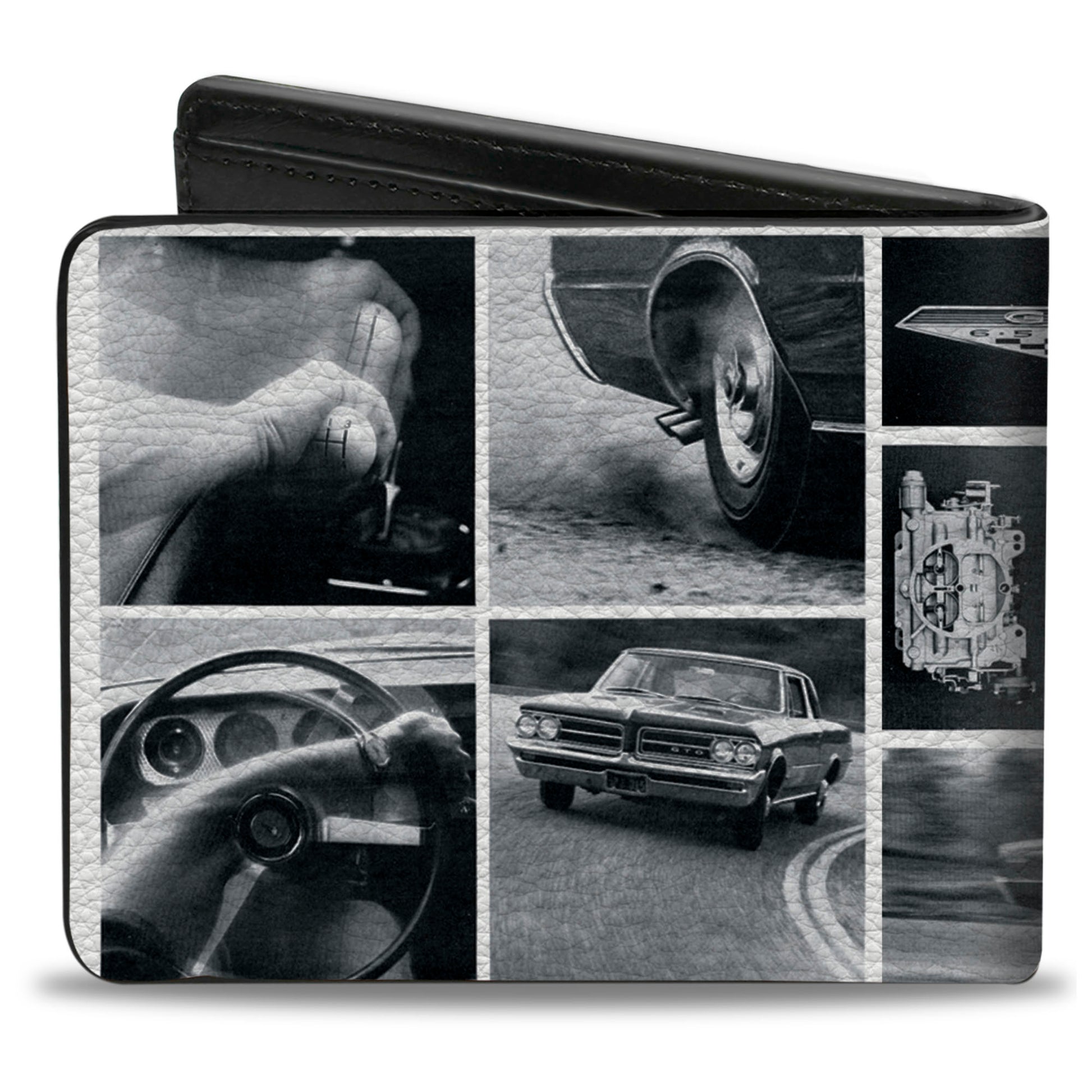 Bi-Fold Wallet - 1967 Pontiac GTO Snapshots White Grays Bi-Fold Wallets GM General Motors