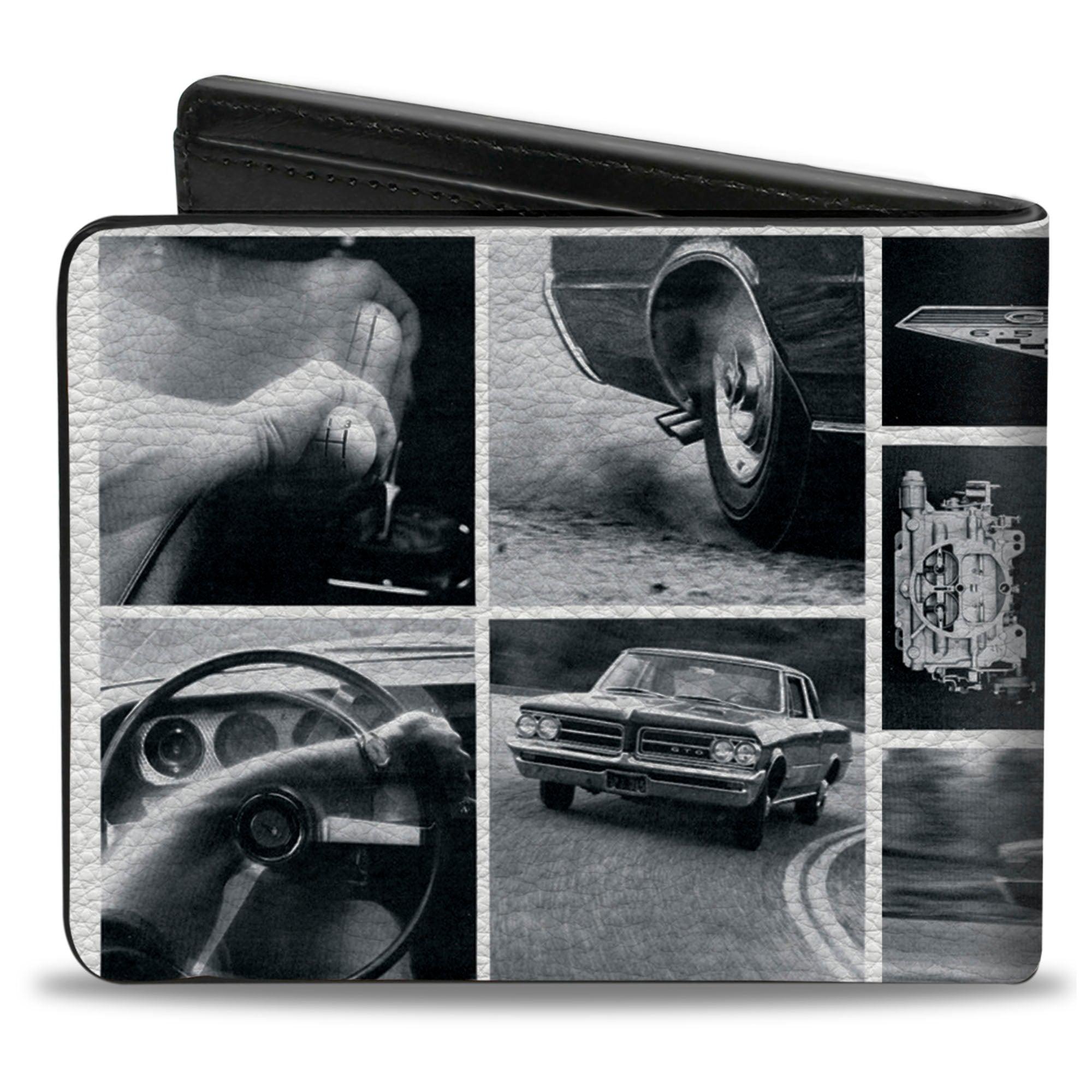 Bi-Fold Wallet - 1967 Pontiac GTO Snapshots White Grays Bi-Fold Wallets GM General Motors