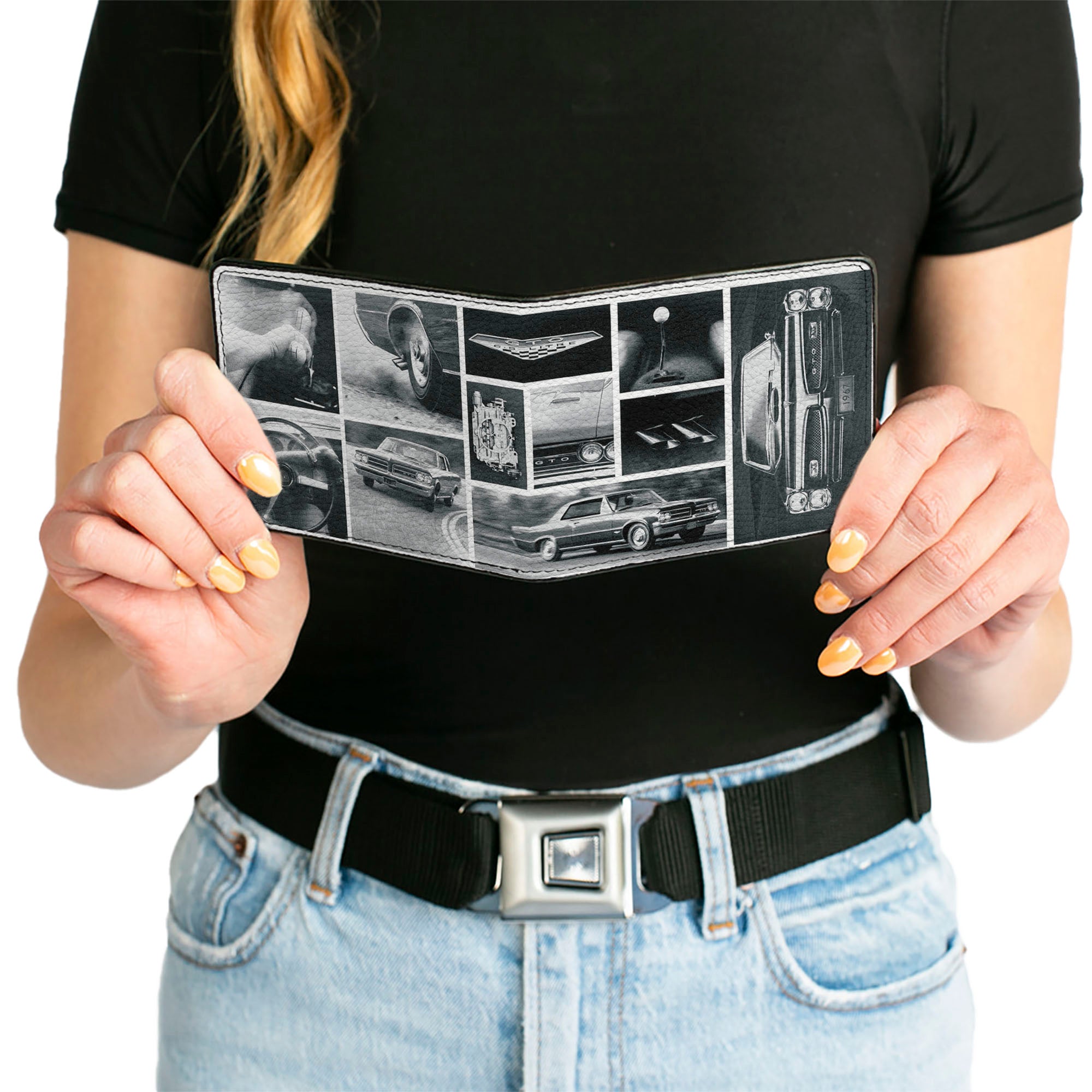 Bi-Fold Wallet - 1967 Pontiac GTO Snapshots White Grays Bi-Fold Wallets GM General Motors