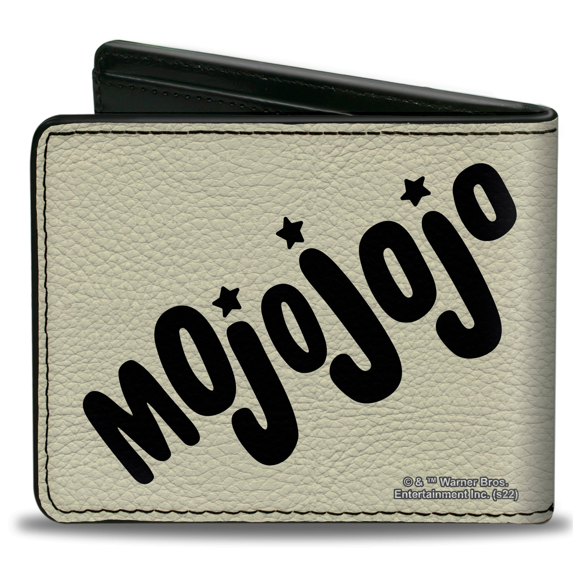 Bi-Fold Wallet - The Powerpuff Girls Mojo Jojo Pose and Text Ivory/Blues Bi-Fold Wallets Powerpuff Girls