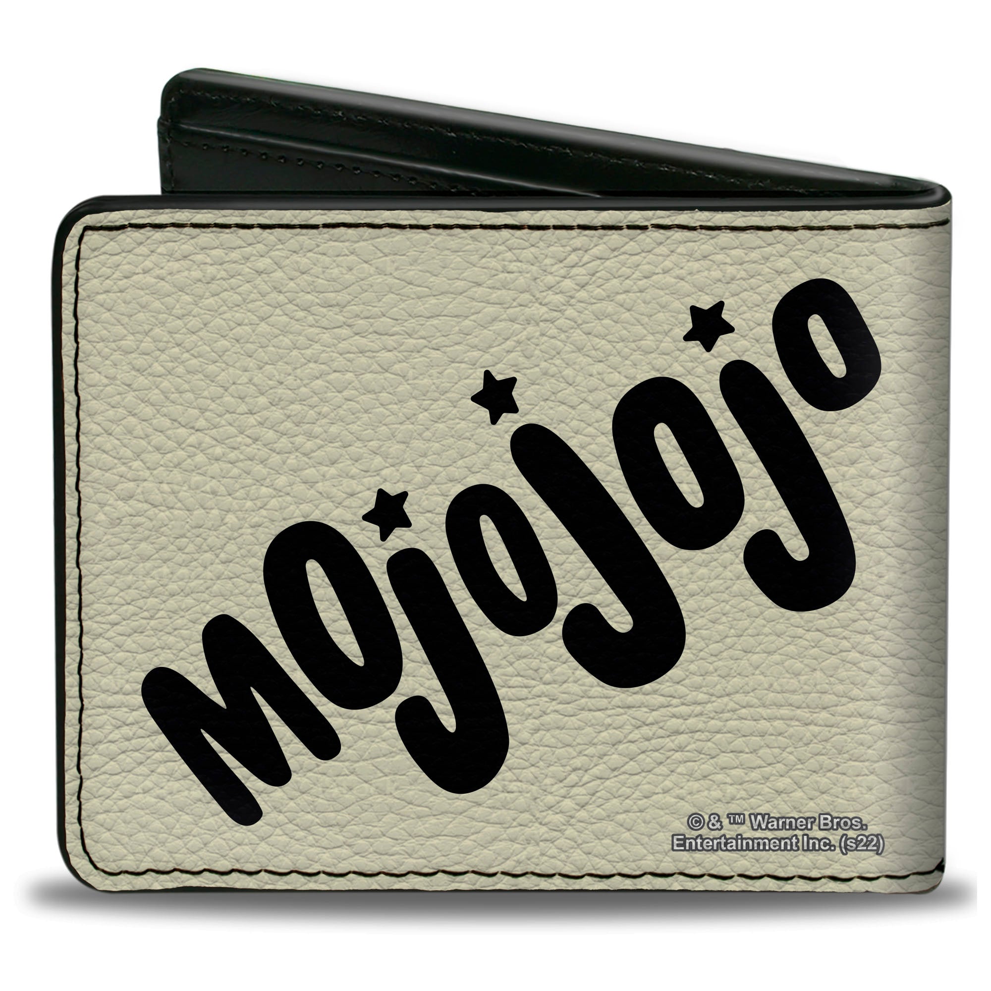 Bi-Fold Wallet - The Powerpuff Girls Mojo Jojo Pose and Text Ivory/Blues Bi-Fold Wallets Powerpuff Girls