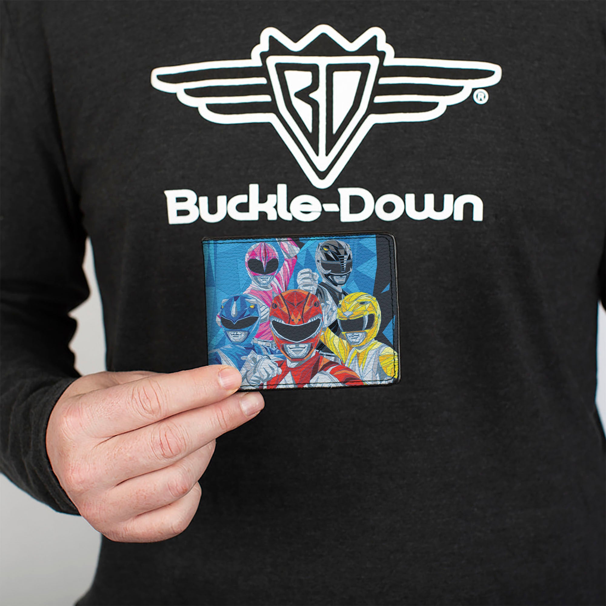 Bi-Fold Wallet - Power Rangers ALL SYSTEMS GO Group Pose Blues/Black Bi-Fold Wallets Power Rangers