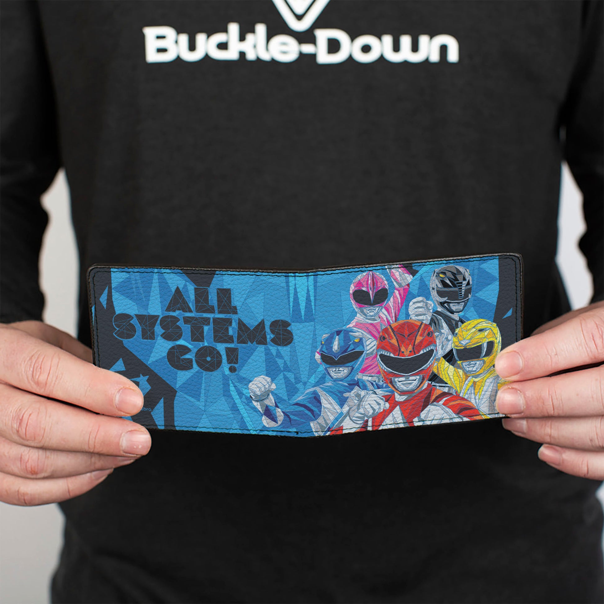 Bi-Fold Wallet - Power Rangers ALL SYSTEMS GO Group Pose Blues/Black Bi-Fold Wallets Power Rangers