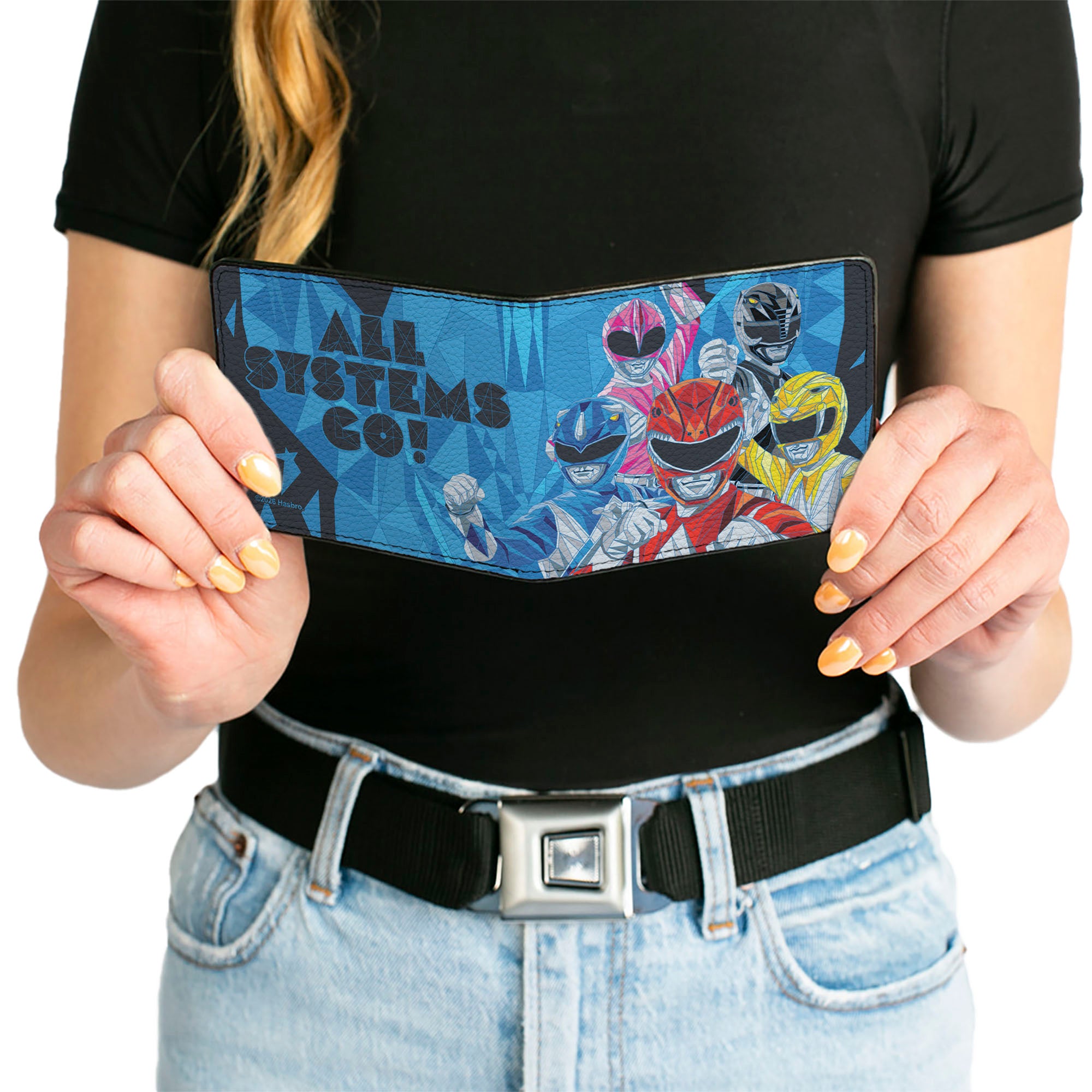 Bi-Fold Wallet - Power Rangers ALL SYSTEMS GO Group Pose Blues/Black Bi-Fold Wallets Power Rangers