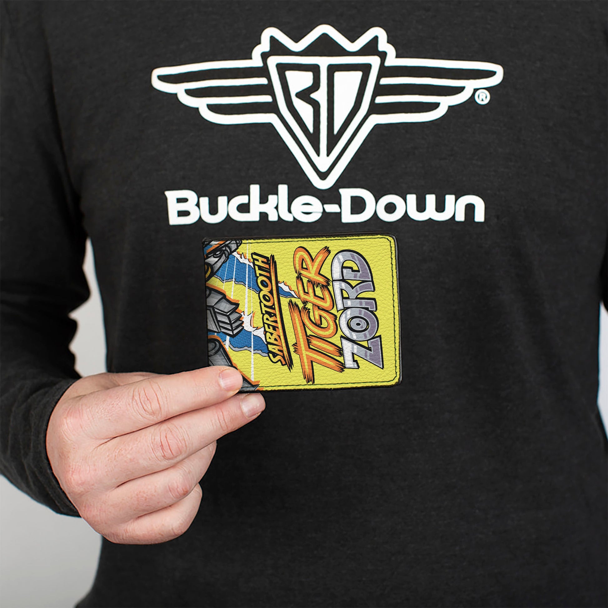 Bi-Fold Wallet - Power Rangers Yellow Ranger SABERTOOTH TIGER ZORD Pose Bi-Fold Wallets Power Rangers