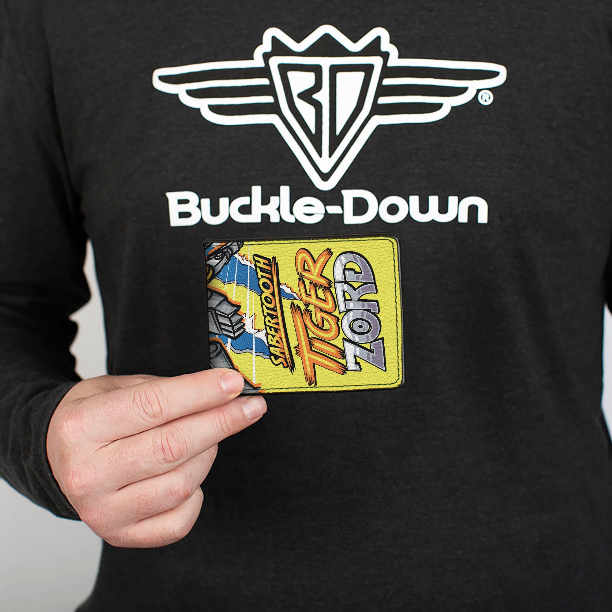 Bi-Fold Wallet - Power Rangers Yellow Ranger SABERTOOTH TIGER ZORD Pose Bi-Fold Wallets Power Rangers