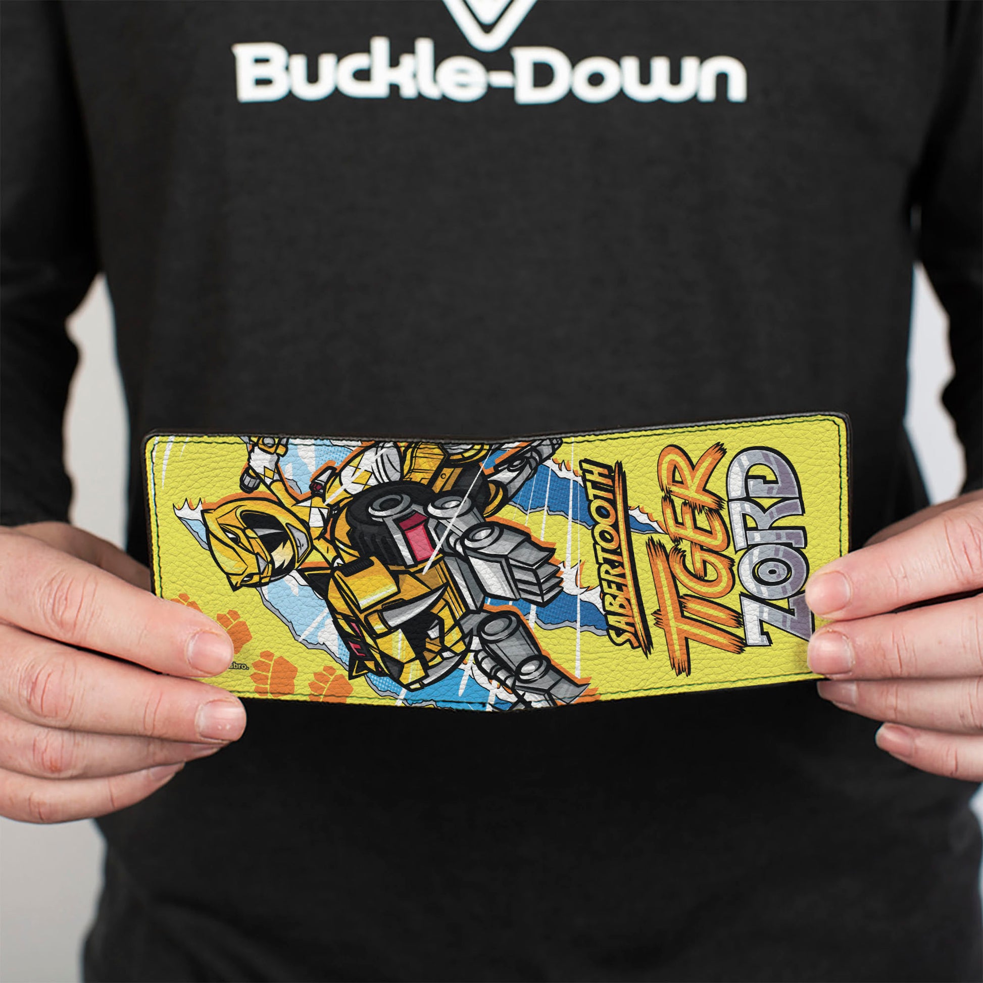 Bi-Fold Wallet - Power Rangers Yellow Ranger SABERTOOTH TIGER ZORD Pose Bi-Fold Wallets Power Rangers
