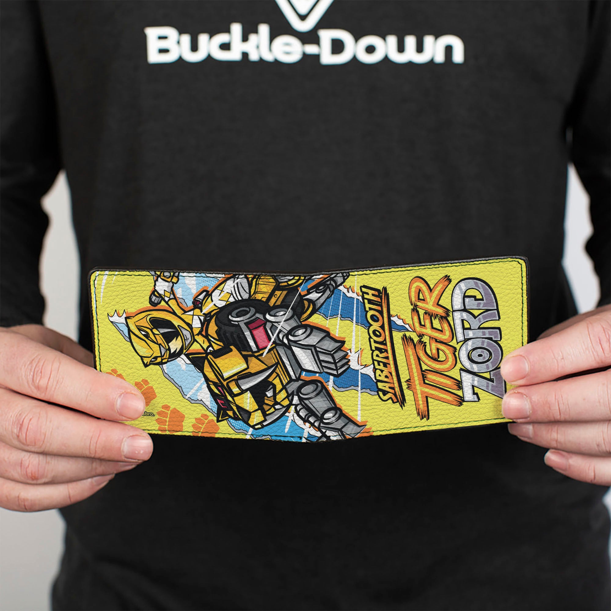Bi-Fold Wallet - Power Rangers Yellow Ranger SABERTOOTH TIGER ZORD Pose Bi-Fold Wallets Power Rangers