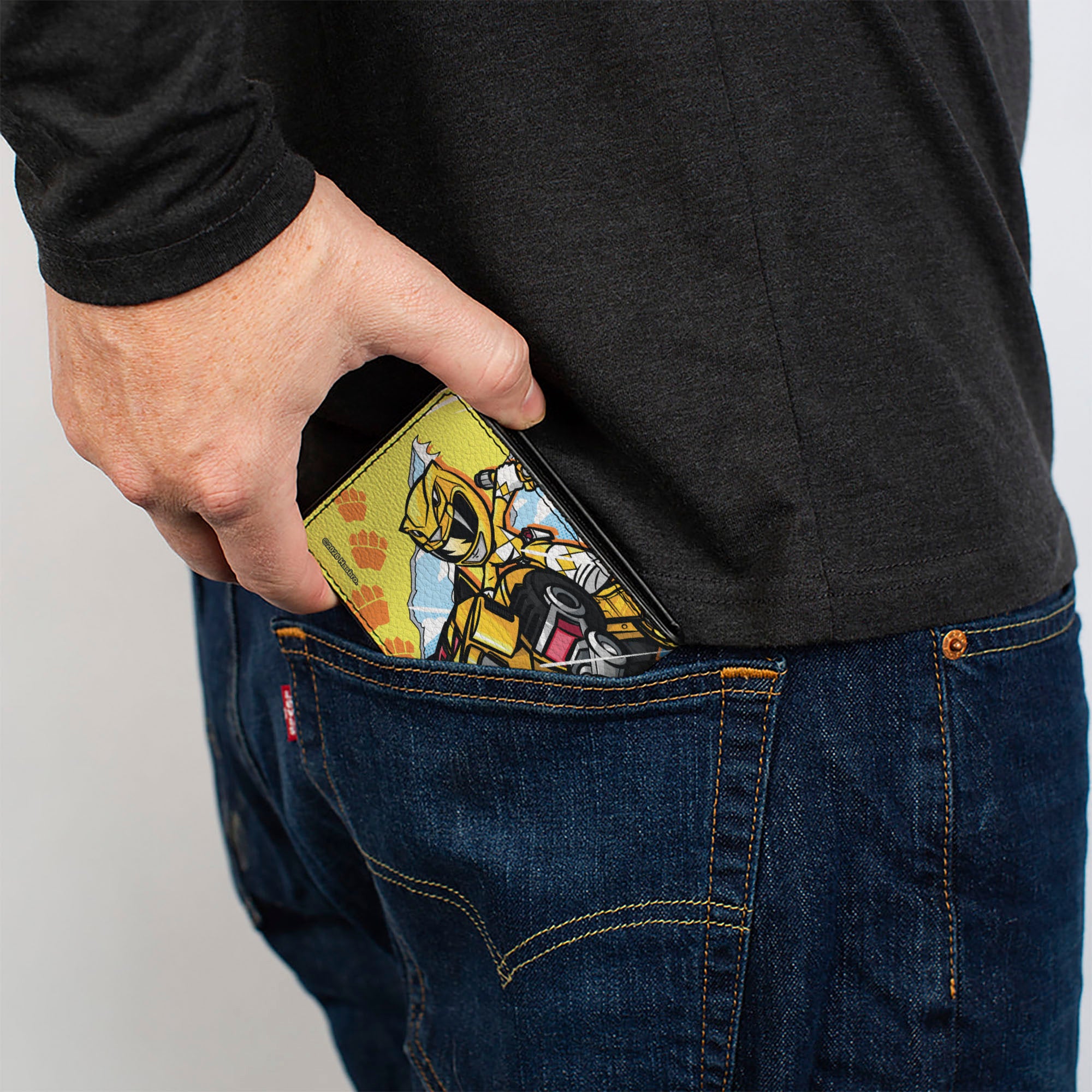 Bi-Fold Wallet - Power Rangers Yellow Ranger SABERTOOTH TIGER ZORD Pose Bi-Fold Wallets Power Rangers