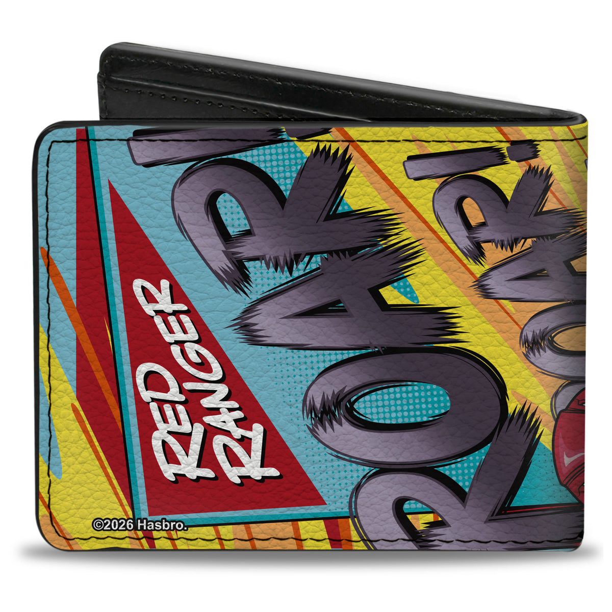 Bi-Fold Wallet - Power Rangers Red Ranger Tyrannosaurus Rex ROAR Pose Yellows Bi-Fold Wallets Power Rangers