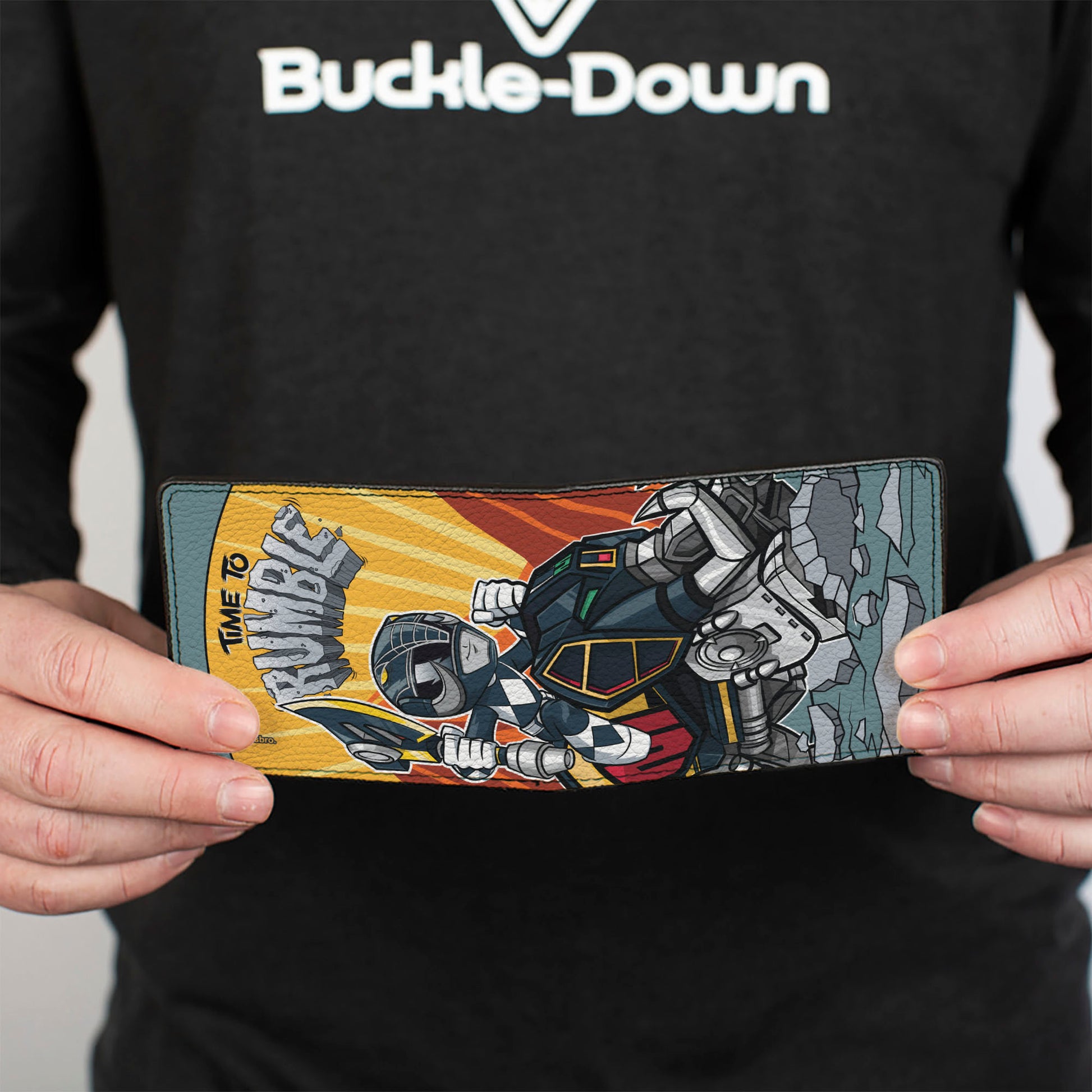 Bi-Fold Wallet - Power Rangers Black Ranger Mastadon Zord TIME TO RUMBLE Pose Bi-Fold Wallets Power Rangers