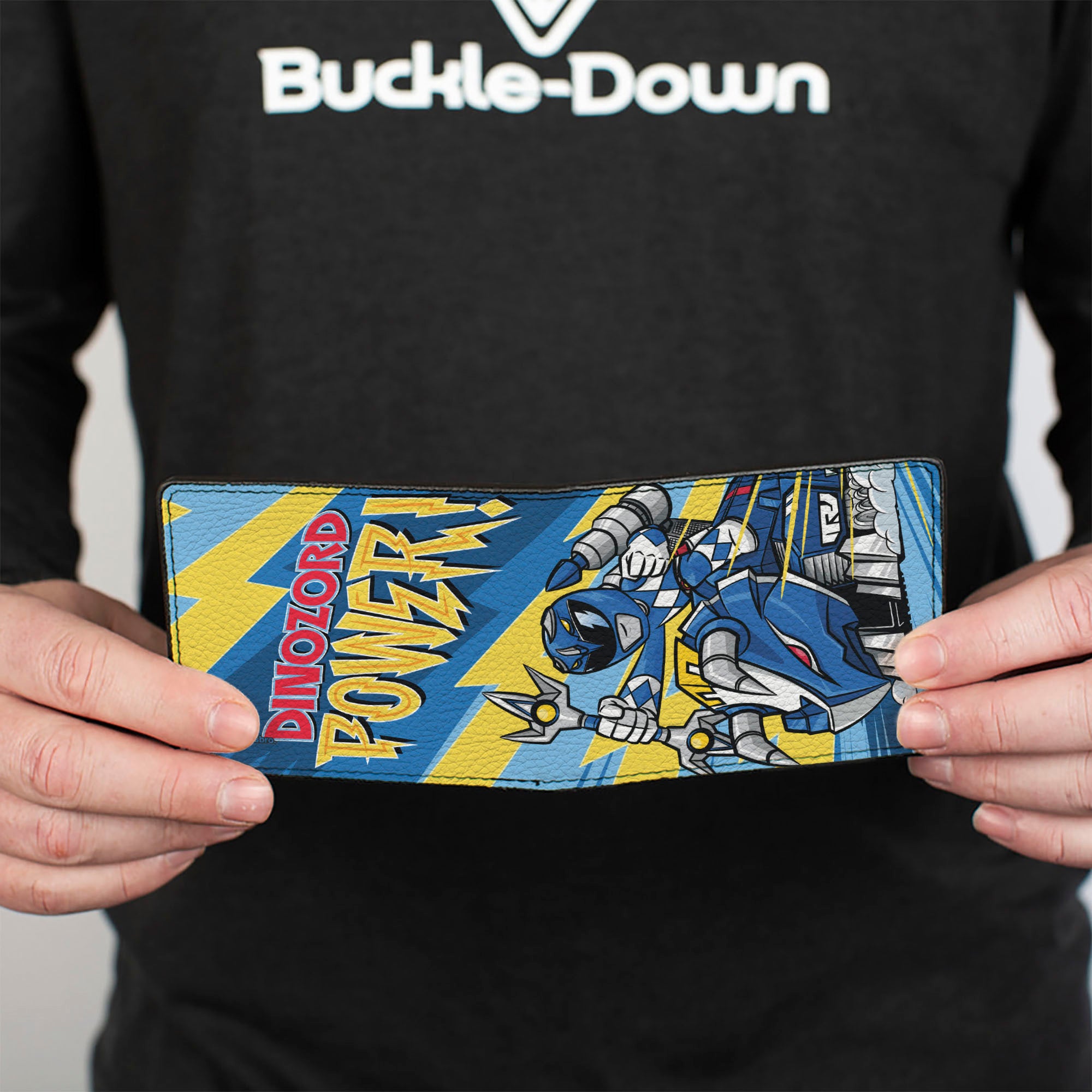 Bi-Fold Wallet - Power Rangers Blue Ranger Triceratops Zord DINOZORD POWER Pose Blues/Yellows Bi-Fold Wallets Power Rangers