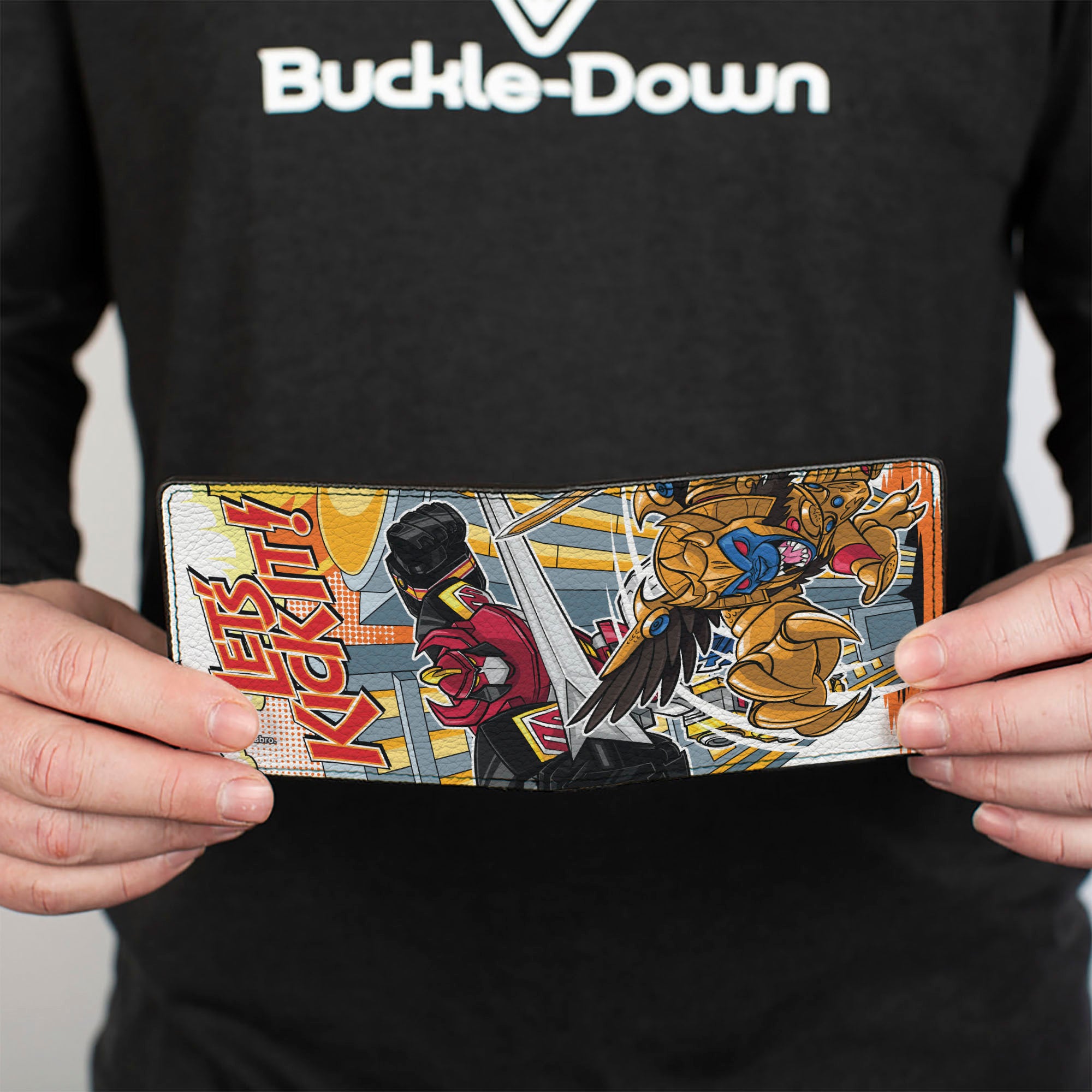Bi-Fold Wallet - Power Rangers Dino Megazord and Goldar LET'S KICK IT Pose Bi-Fold Wallets Power Rangers