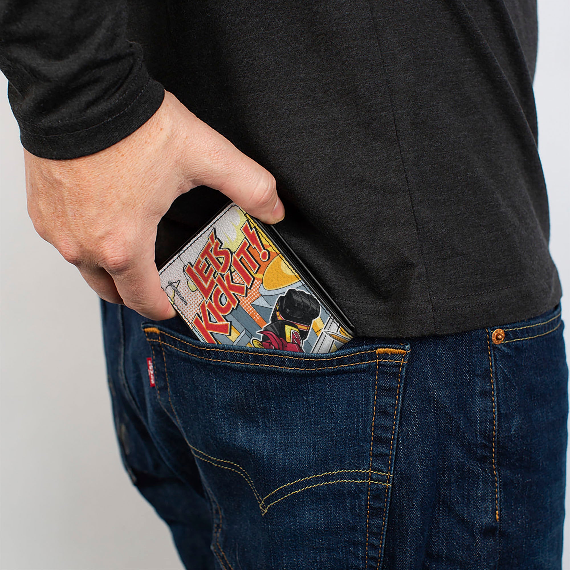 Bi-Fold Wallet - Power Rangers Dino Megazord and Goldar LET'S KICK IT Pose Bi-Fold Wallets Power Rangers
