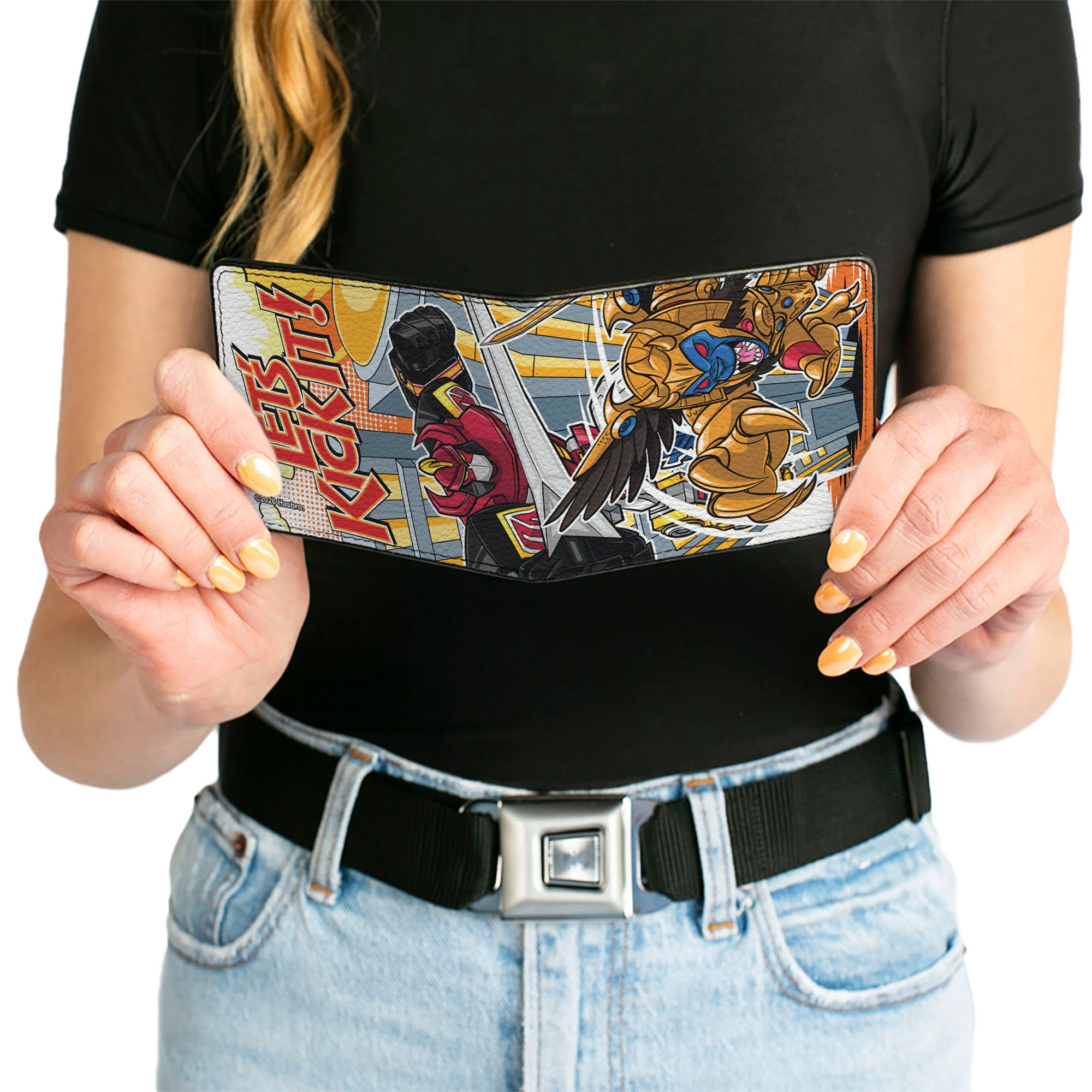 Bi-Fold Wallet - Power Rangers Dino Megazord and Goldar LET'S KICK IT Pose Bi-Fold Wallets Power Rangers