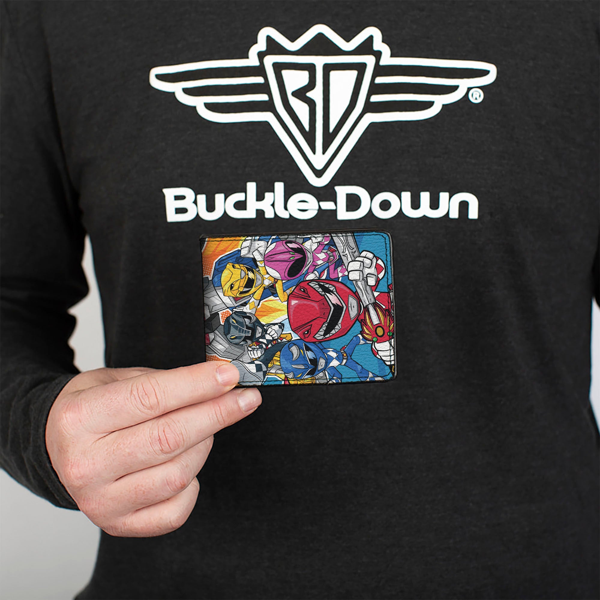 Bi-Fold Wallet - POWER RANGERS MEGAZORD GO Group Pose Multi Color Bi-Fold Wallets Power Rangers