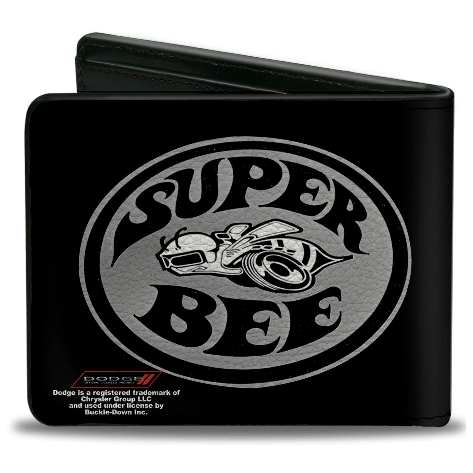 Bi-Fold Wallet - Dodge SUPER BEE Logo Black Grays White Bi-Fold Wallets Dodge