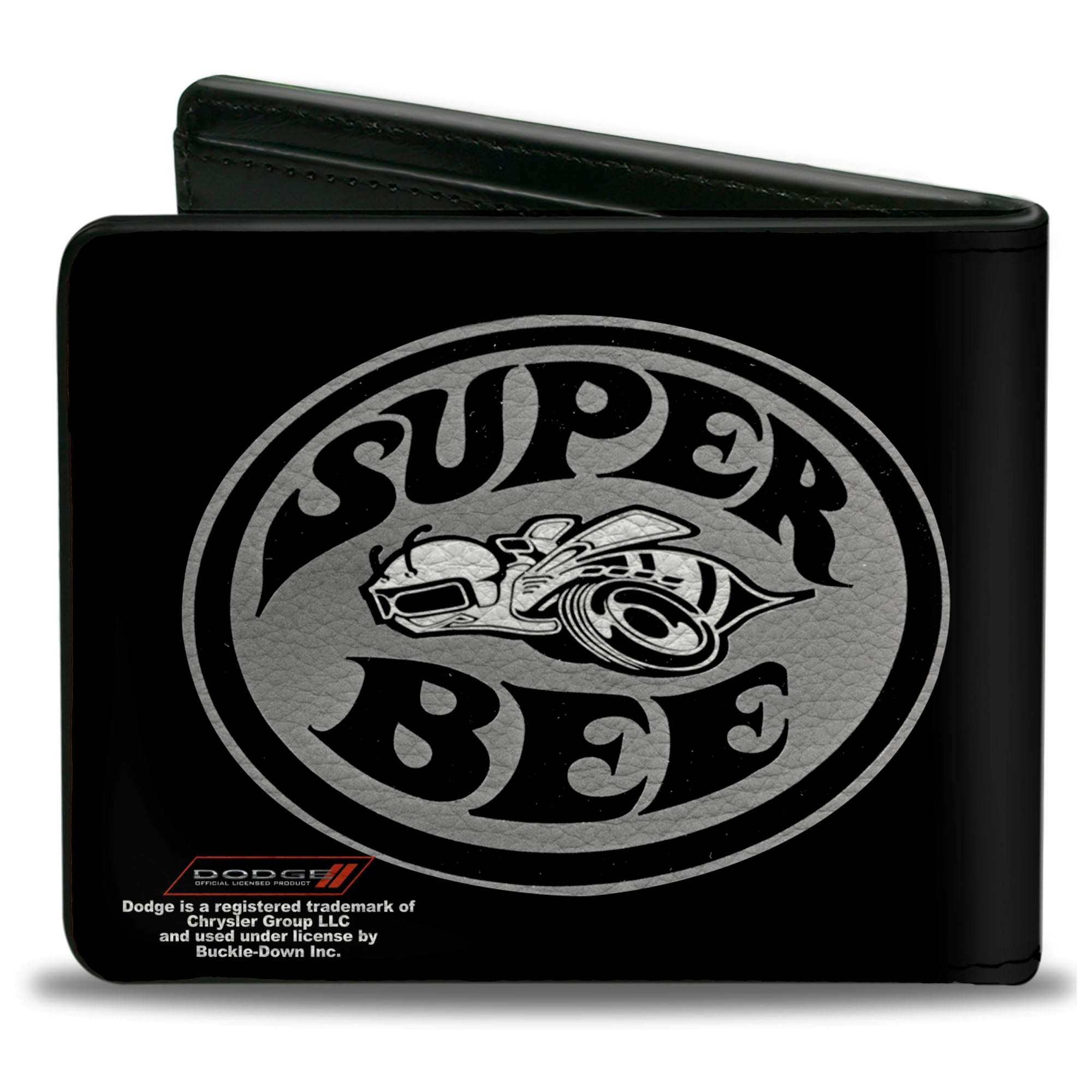 Bi-Fold Wallet - Dodge SUPER BEE Logo Black Grays White Bi-Fold Wallets Dodge