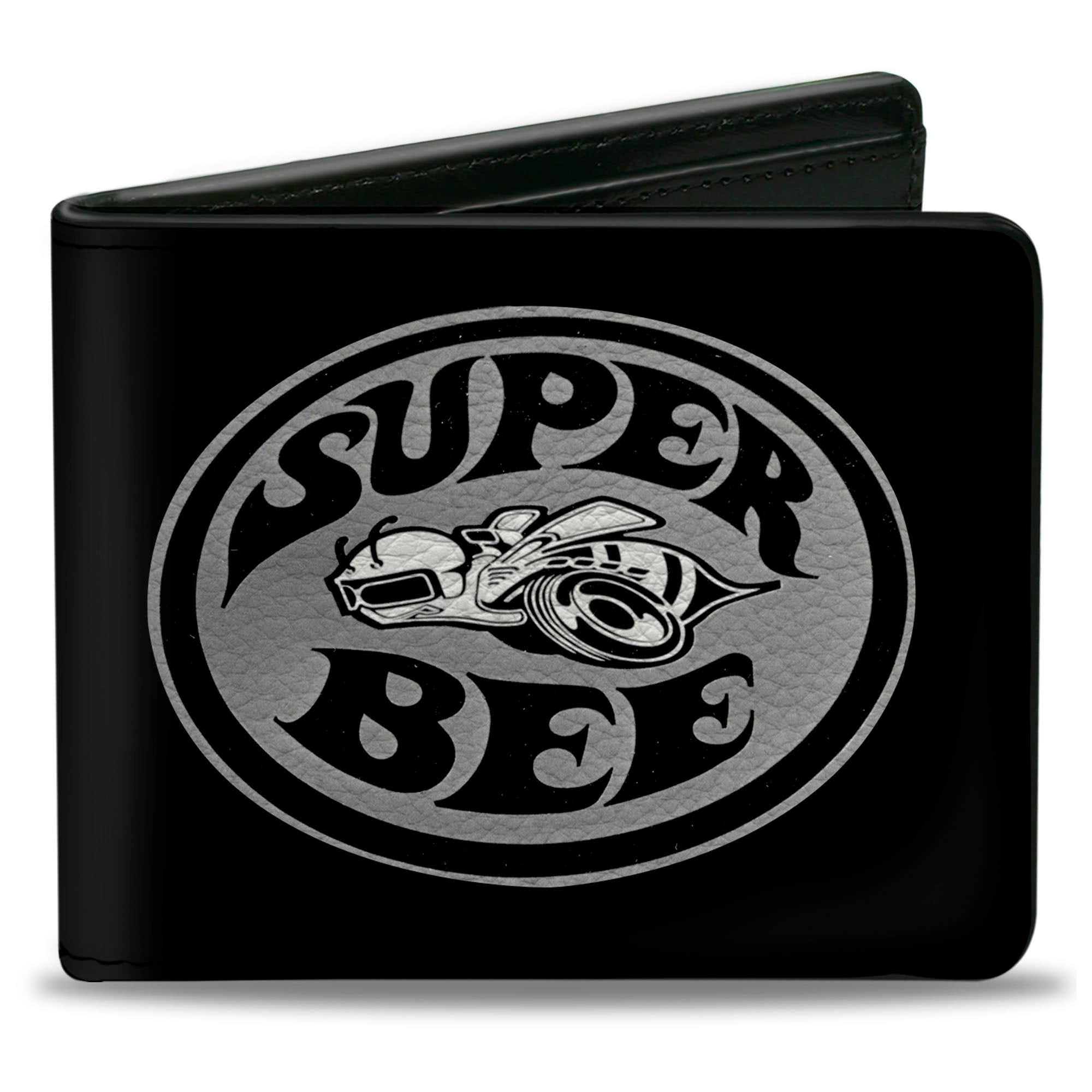 Bi-Fold Wallet - Dodge SUPER BEE Logo Black Grays White Bi-Fold Wallets Dodge