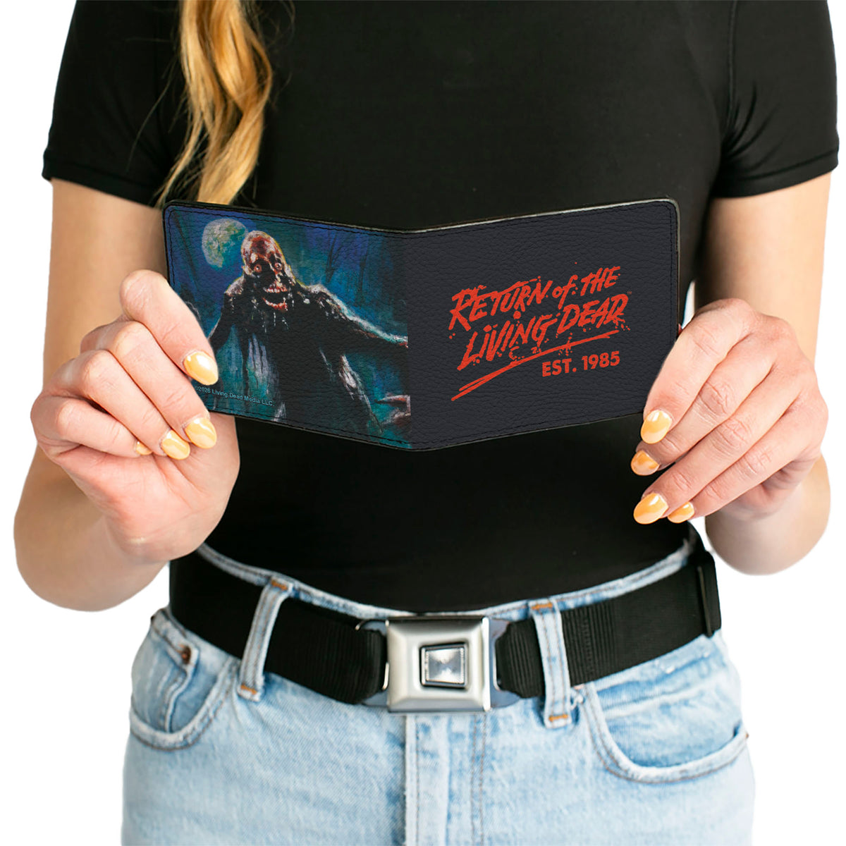 Bi-Fold Wallet - RETURN OF THE LIVING DEAD Tarman Zombie Scene Black/Red Bi-Fold Wallets Living Dead Media LLC