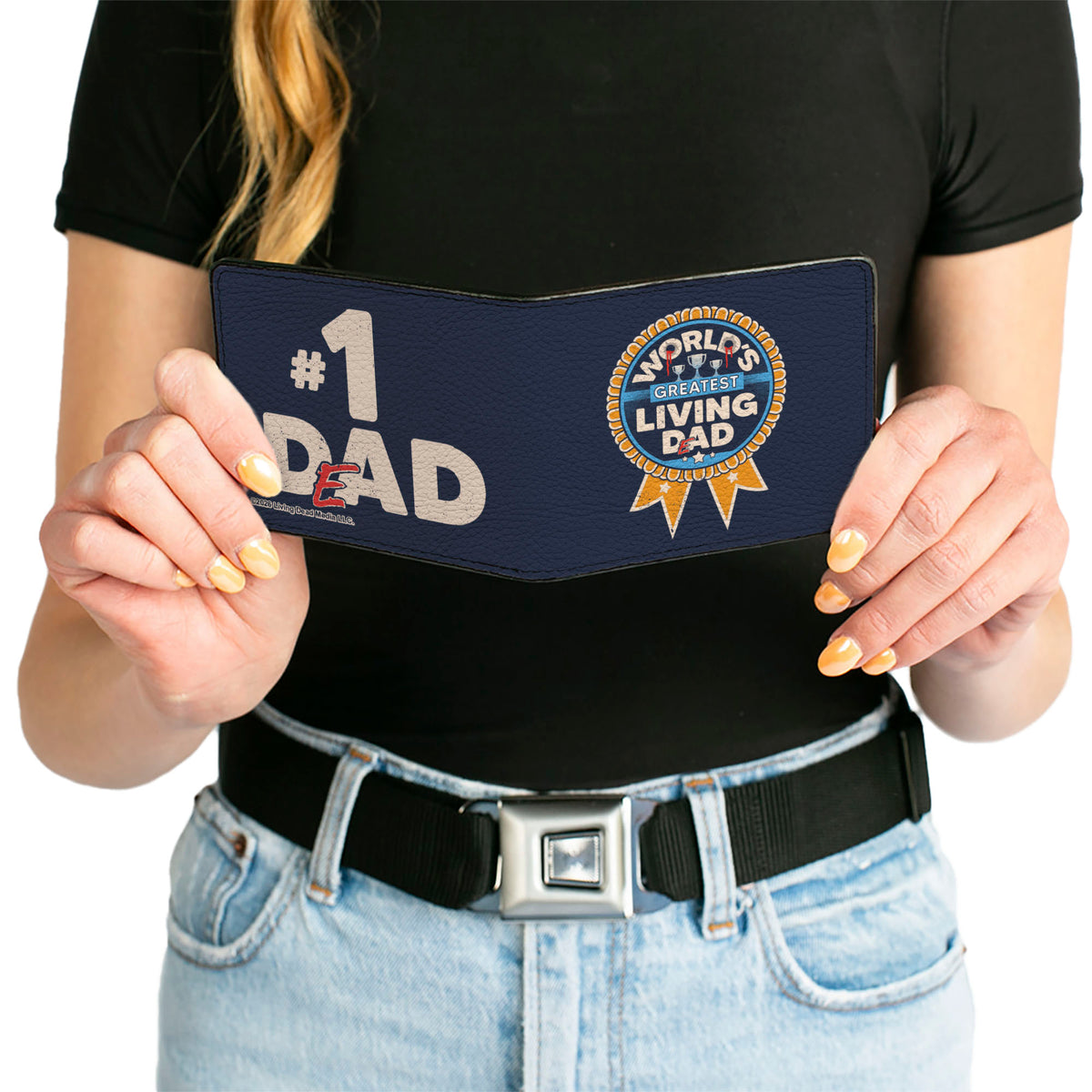 Bi-Fold Wallet - The Return of the Living Dead DAD DEAD Ribbon and Text Blue Bi-Fold Wallets Living Dead Media LLC