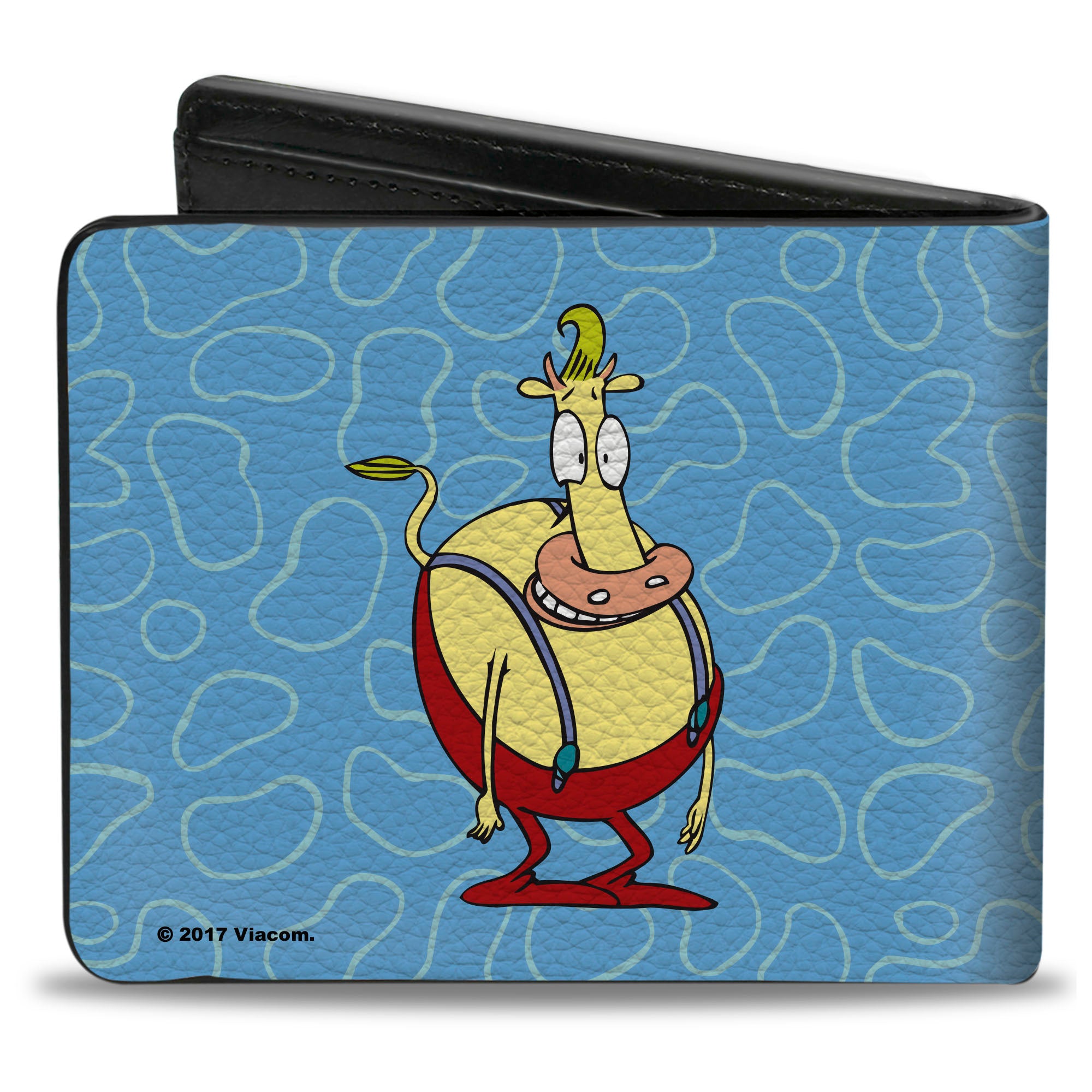 Bi-Fold Wallet - Rocko & Spunky Pose3 + Heffer Pose Blue White Bi-Fold Wallets Ren and Stimpy