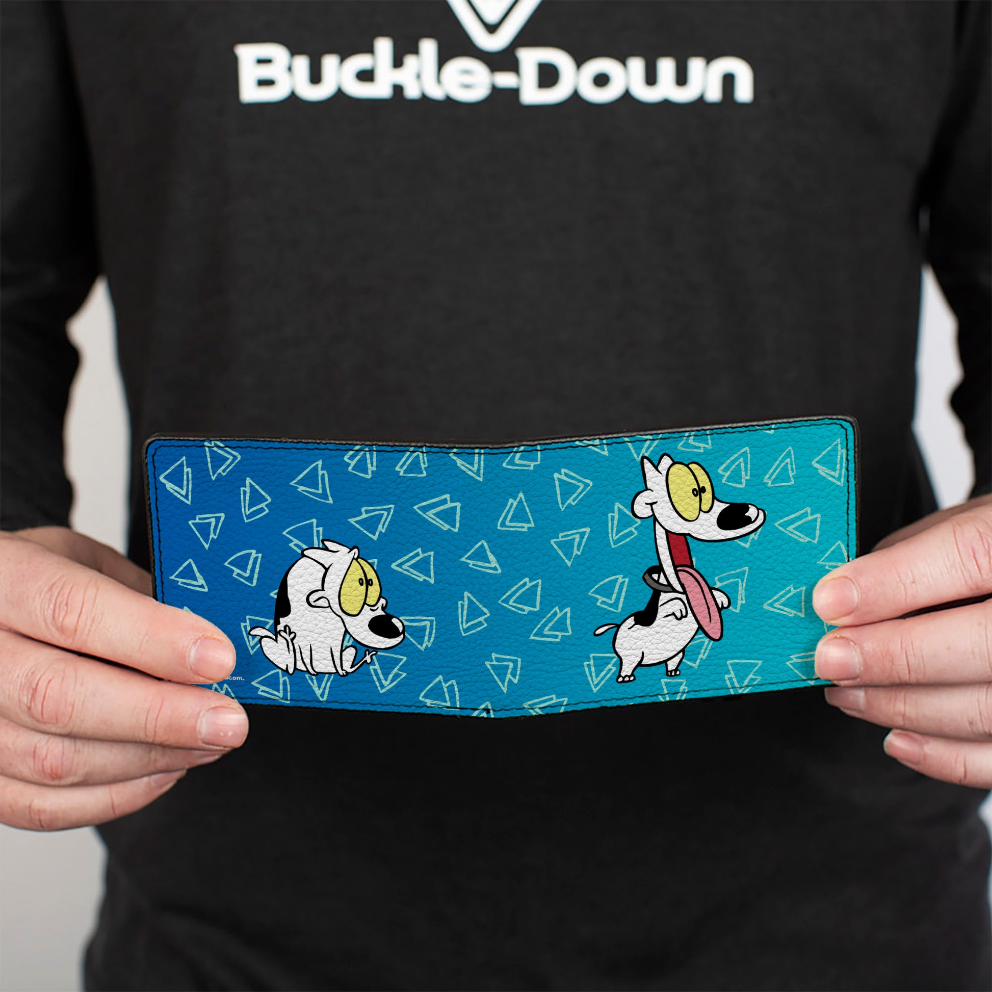 Bi-Fold Wallet - Rocko's Modern Life Spunky 2-Poses Blues White Bi-Fold Wallets Ren and Stimpy