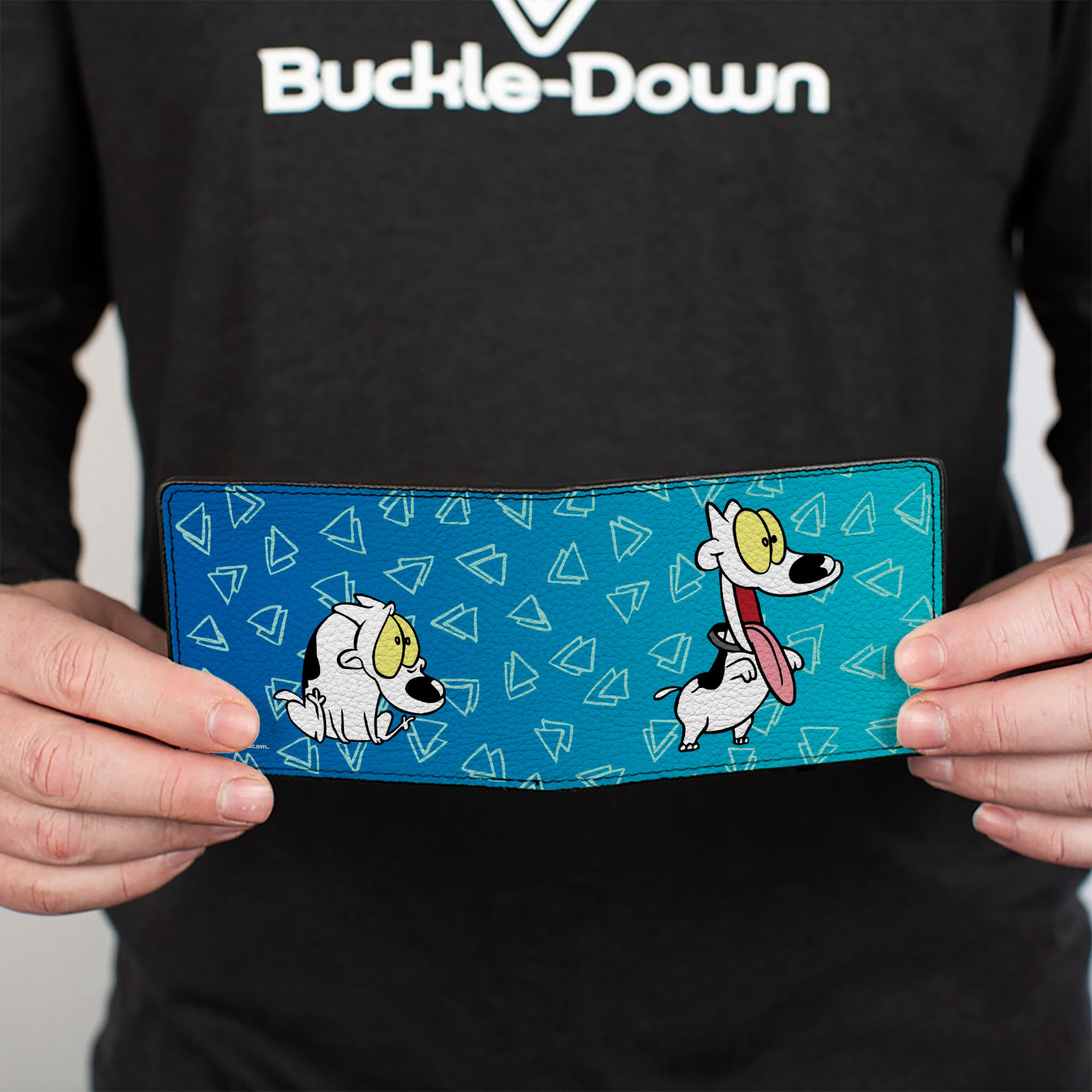 Bi-Fold Wallet - Rocko's Modern Life Spunky 2-Poses Blues White Bi-Fold Wallets Ren and Stimpy