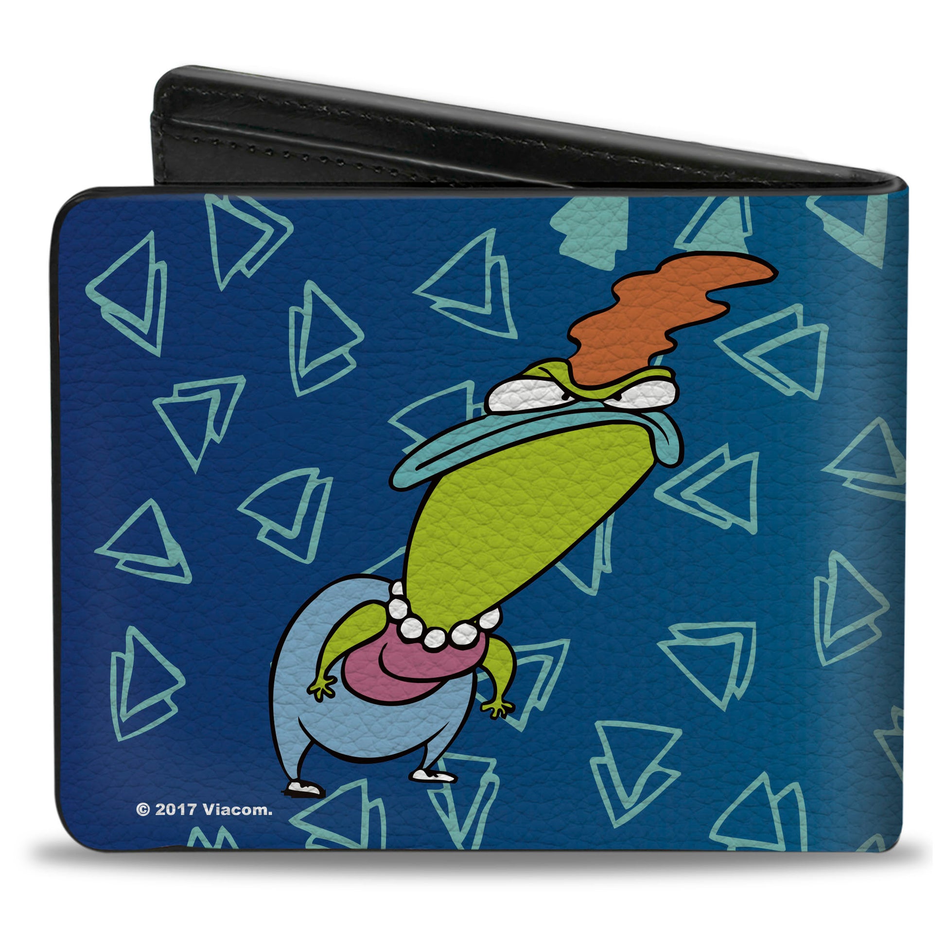 Bi-Fold Wallet - Rocko's Modern Life Bev Bighead 2-Poses Blues White Bi-Fold Wallets Ren and Stimpy