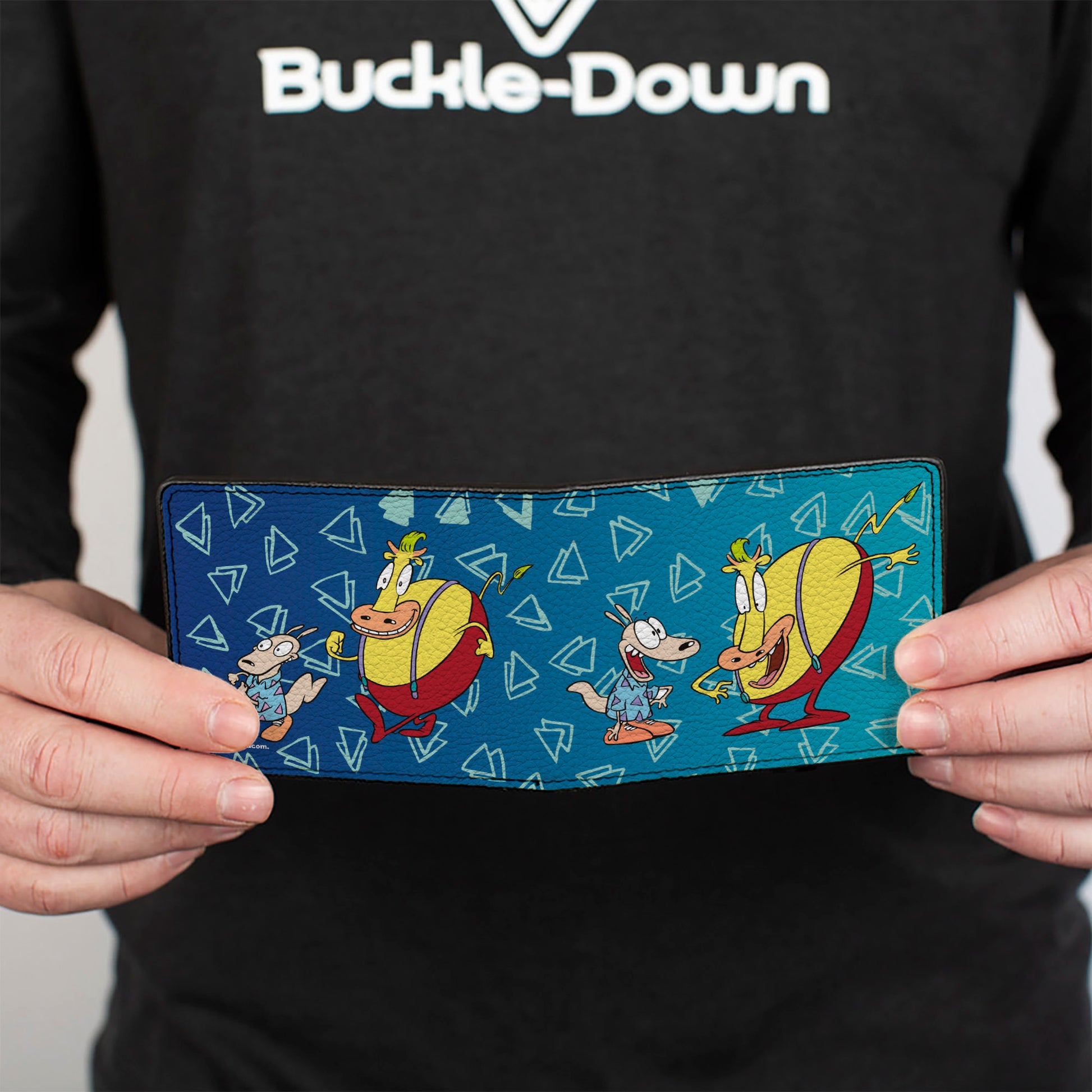 Bi-Fold Wallet - Rocko's Modern Life Rocko & Heffer 2-Poses Blues White Bi-Fold Wallets Ren and Stimpy