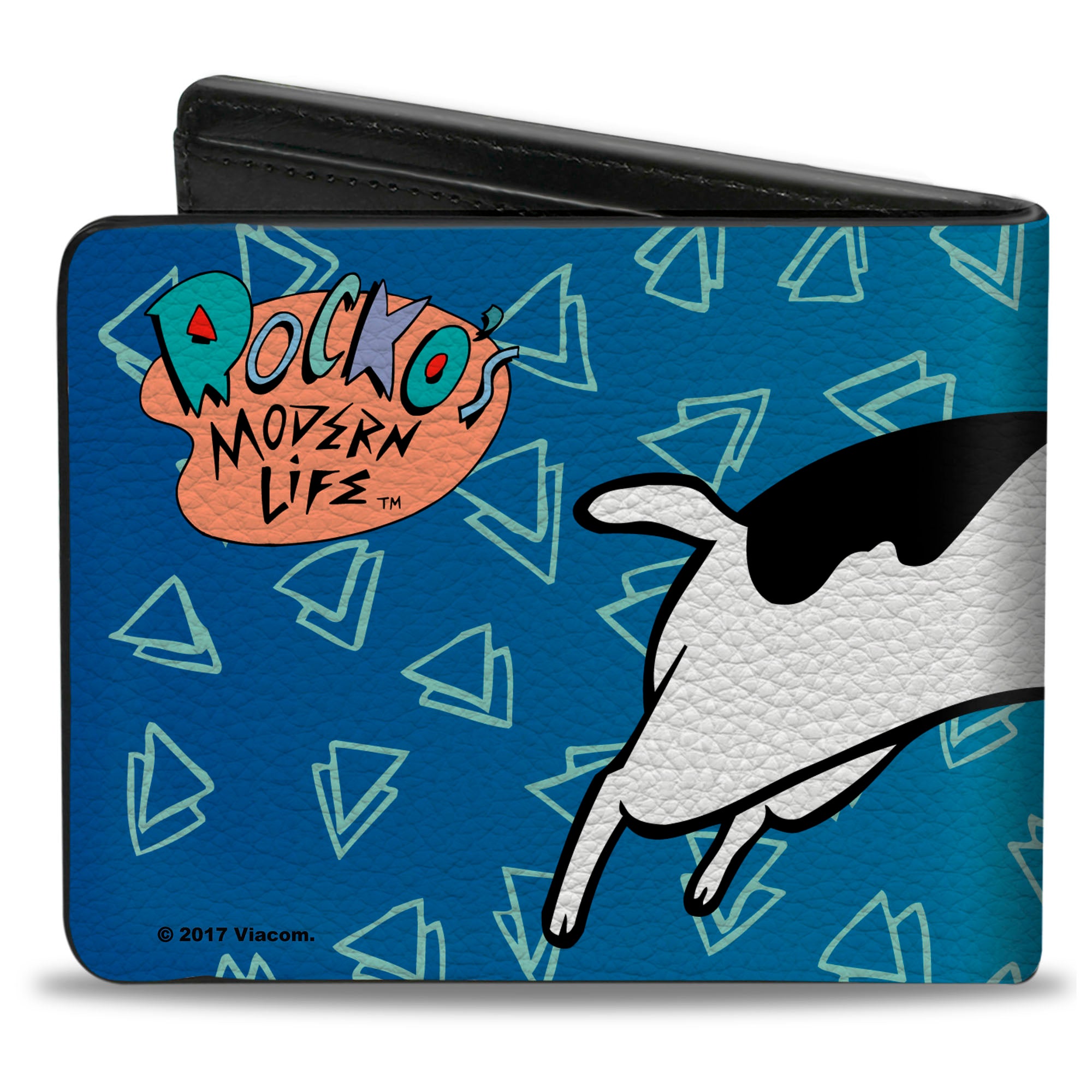 Bi-Fold Wallet - Rocko's Modern Life Spunky Pose Logo Blues White Bi-Fold Wallets Ren and Stimpy