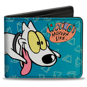 Bi-Fold Wallet - Rocko's Modern Life Spunky Pose Logo Blues White Bi-Fold Wallets Ren and Stimpy