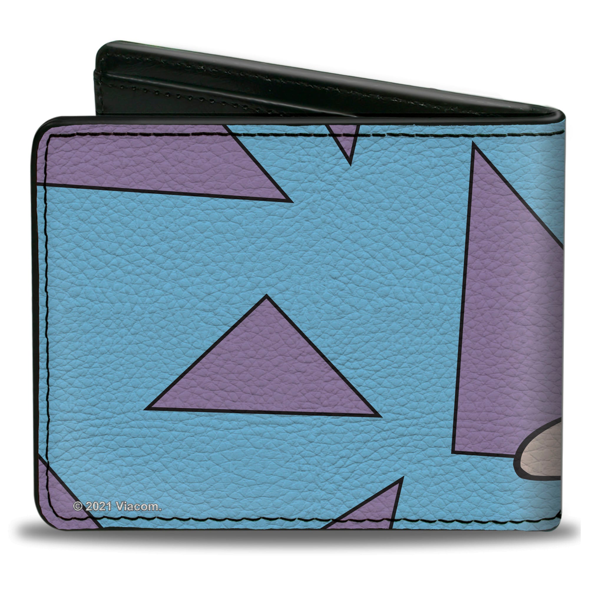 Bi-Fold Wallet - Rocko's Modern Life Rocko Waving Pose Triangles Blue Purple Bi-Fold Wallets Ren and Stimpy