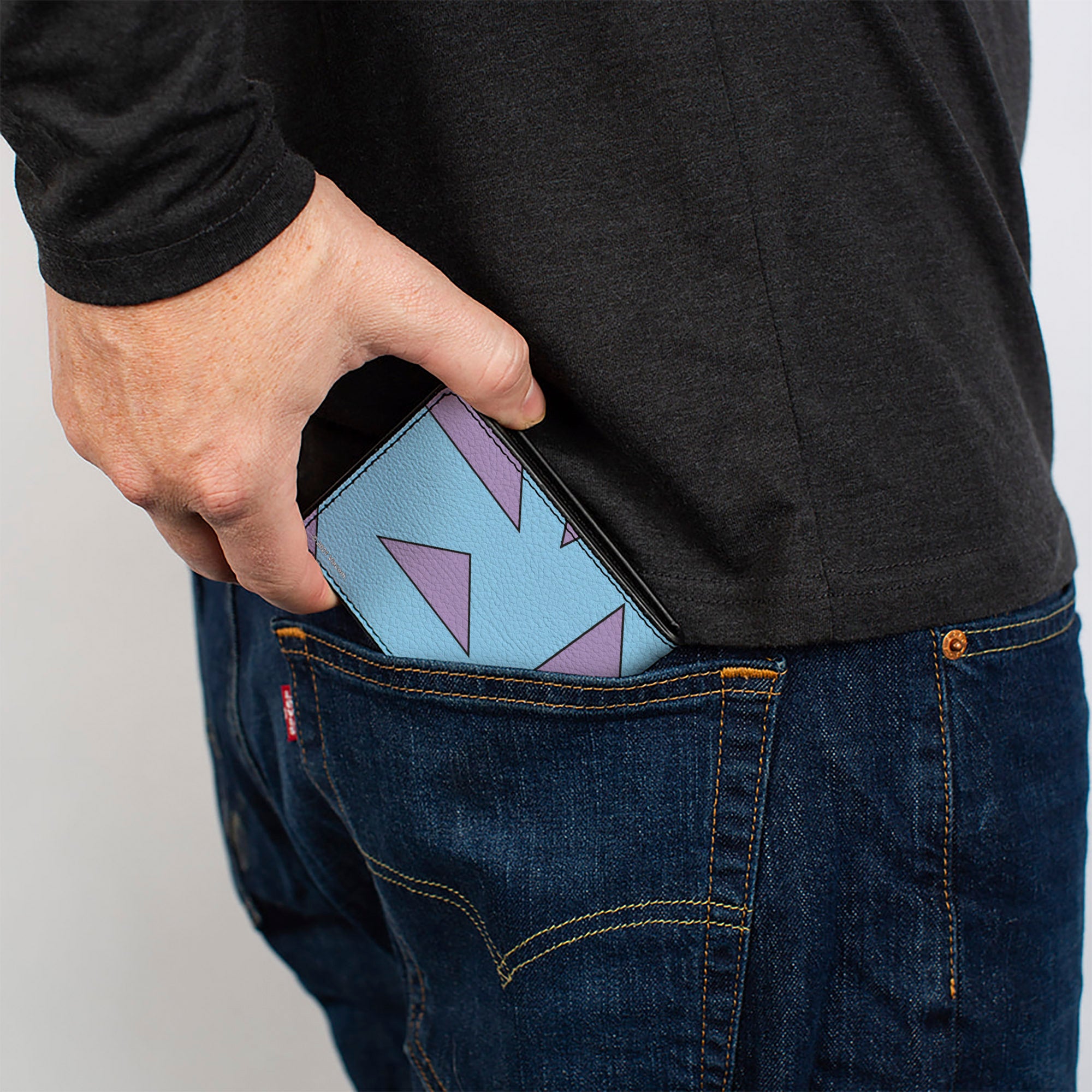 Bi-Fold Wallet - Rocko's Modern Life Rocko Waving Pose Triangles Blue Purple Bi-Fold Wallets Ren and Stimpy