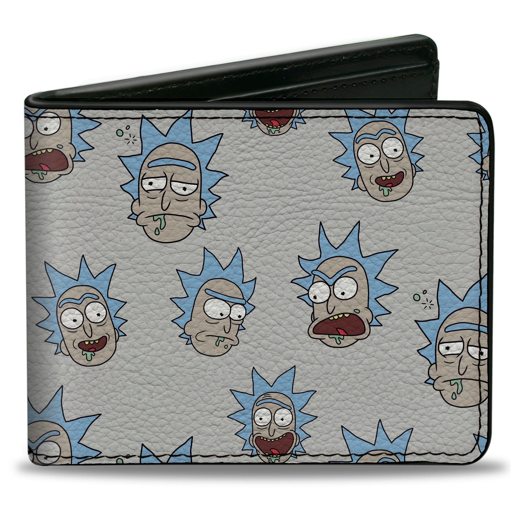Bi-Fold Wallet - Rick and Morty Rick Expressions Scattered Gray Bi-Fold Wallets Rick and Morty