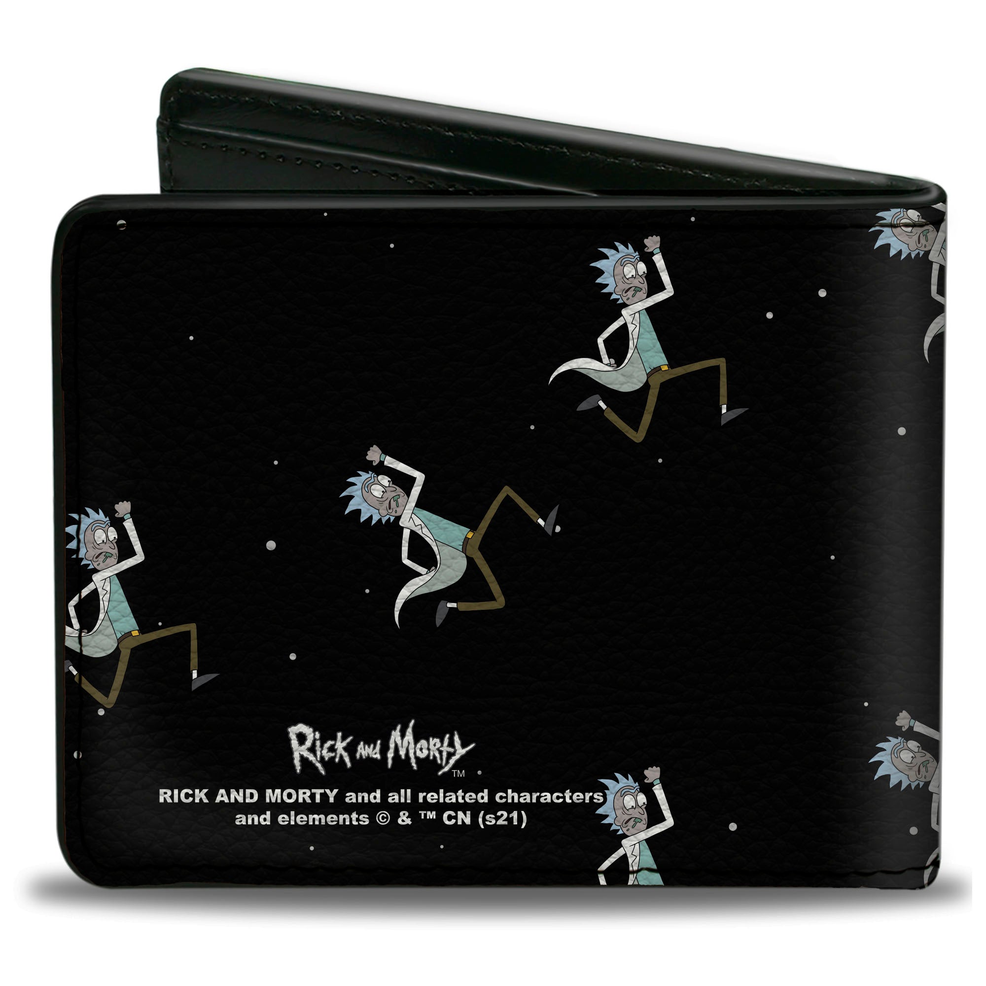Bi-Fold Wallet - Rick and Morty Rick Running in Space Pose Scattered Bi-Fold Wallets Rick and Morty