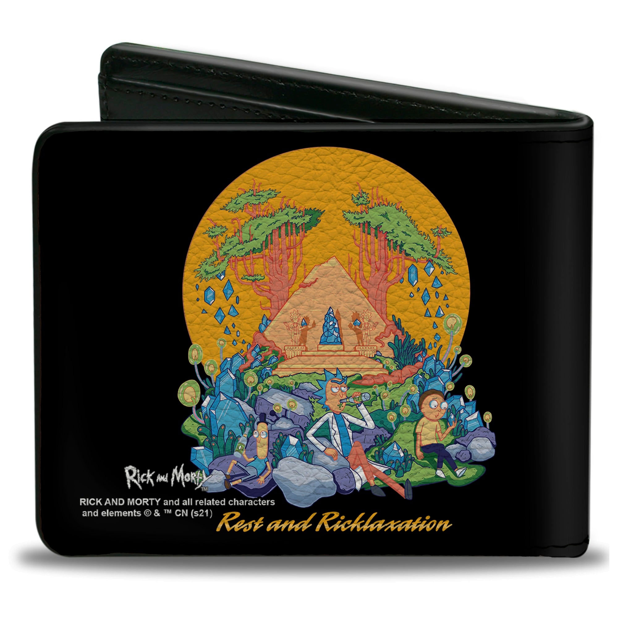Bi-Fold Wallet - Rick and Morty REST AND RICKLAXATION Group Pose Black Bi-Fold Wallets Rick and Morty