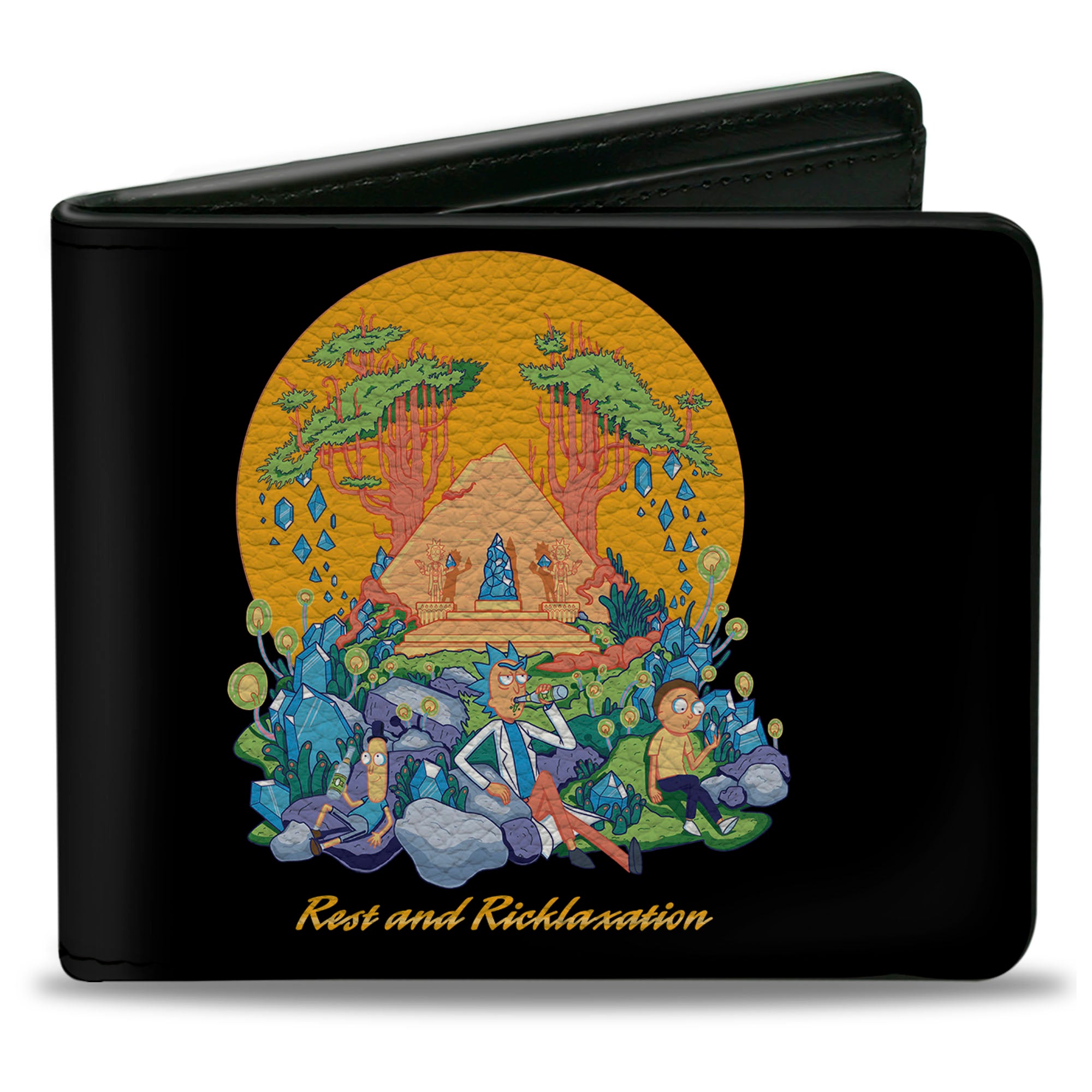 Bi-Fold Wallet - Rick and Morty REST AND RICKLAXATION Group Pose Black Bi-Fold Wallets Rick and Morty