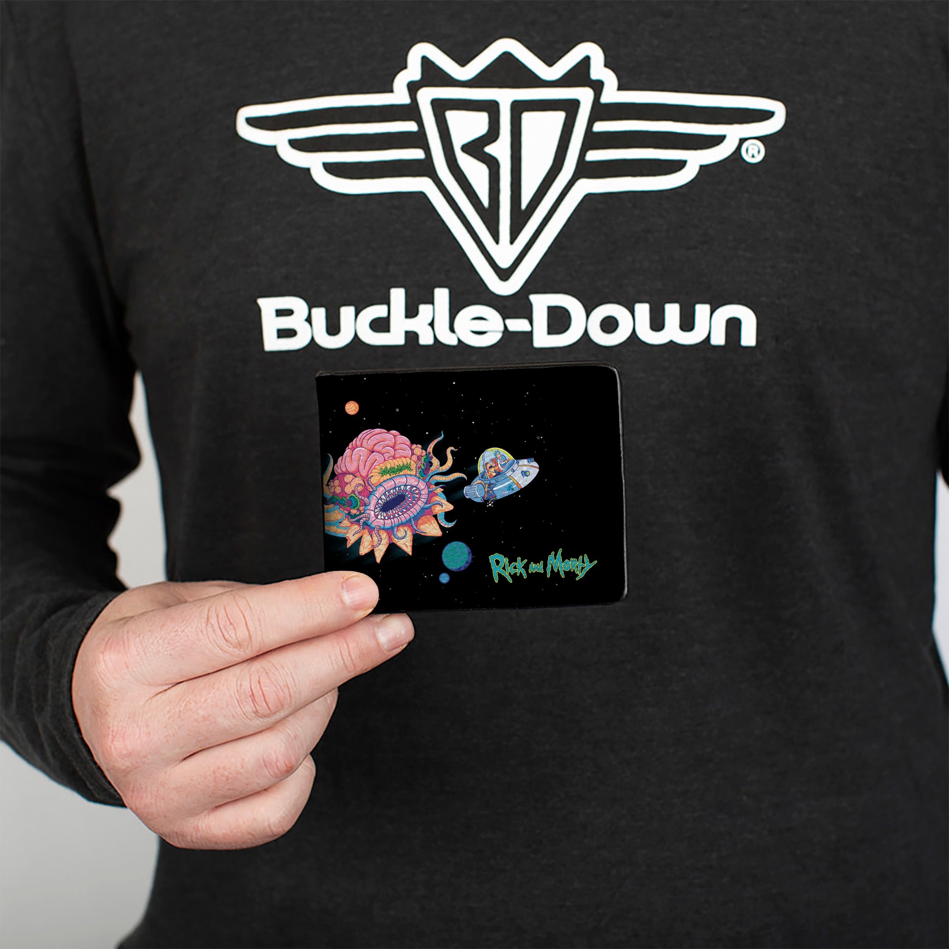 Bi-Fold Wallet - RICK AND MORTY Space Cruiser Escape Scene Bi-Fold Wallets Rick and Morty