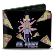 Bi-Fold Wallet - Rick and Morty MR. POOPY BUTTHOLE Pizza Pose Black Bi-Fold Wallets Rick and Morty
