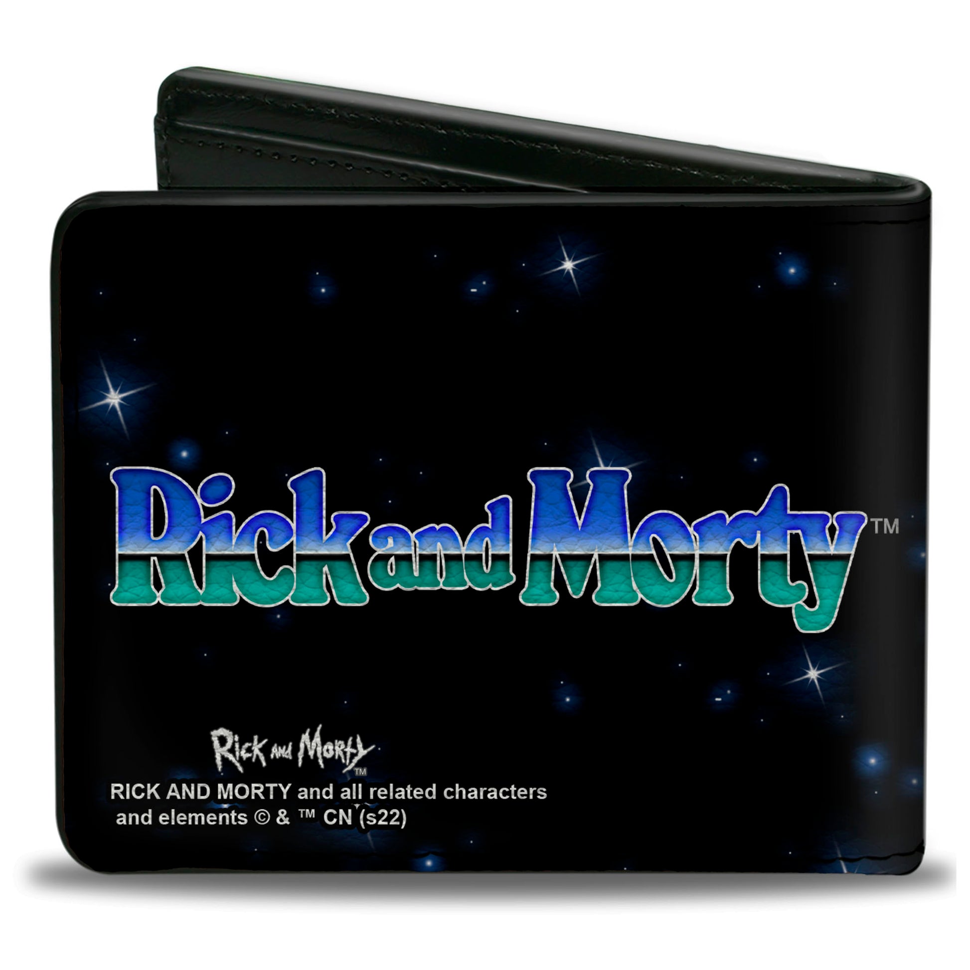 Bi-Fold Wallet - Rick and Morty Rick Electric Face Grid Black/Blues Bi-Fold Wallets Rick and Morty