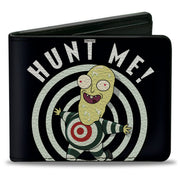 Bi-Fold Wallet - Rick and Morty Mr. Always Wants to Be Hunted HURT ME Pose Black/White Bi-Fold Wallets Rick and Morty